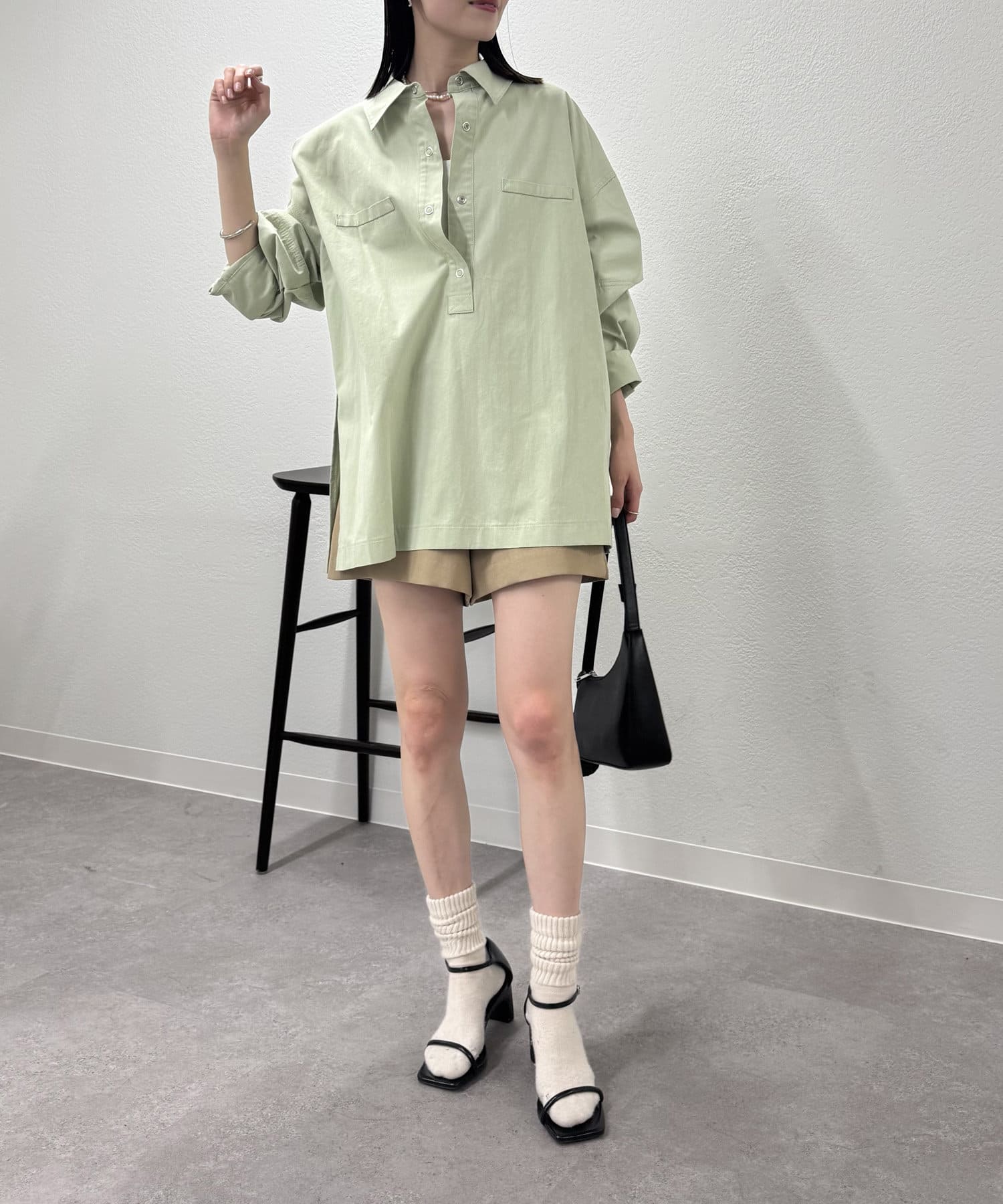 mystic(ミスティック) スキッパーBIGシャツ