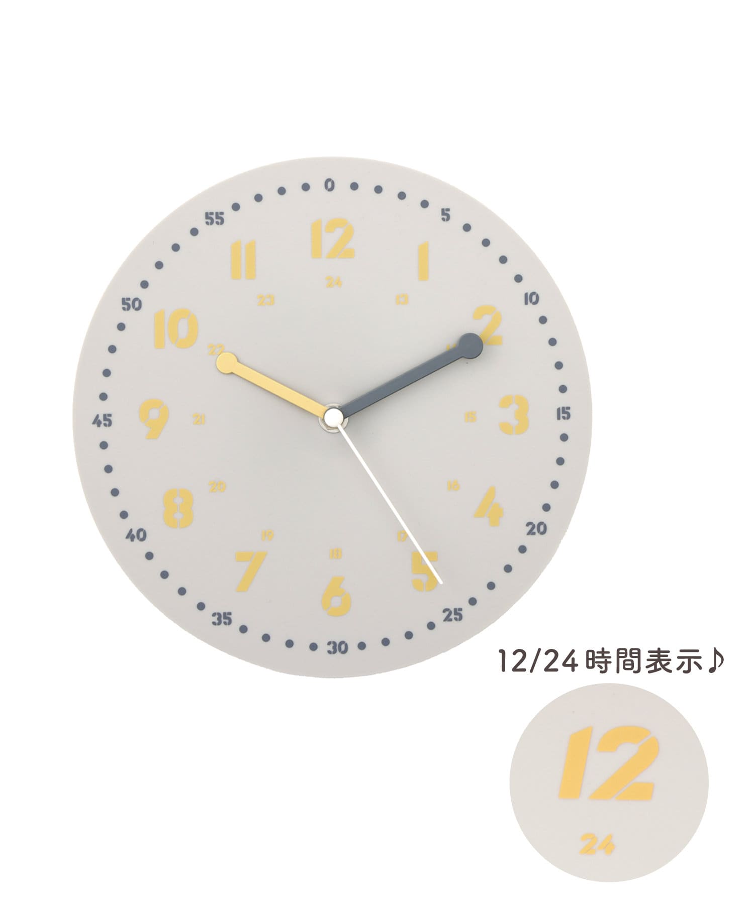 3COINS(スリーコインズ) キッズ 壁掛け知育時計 グレー