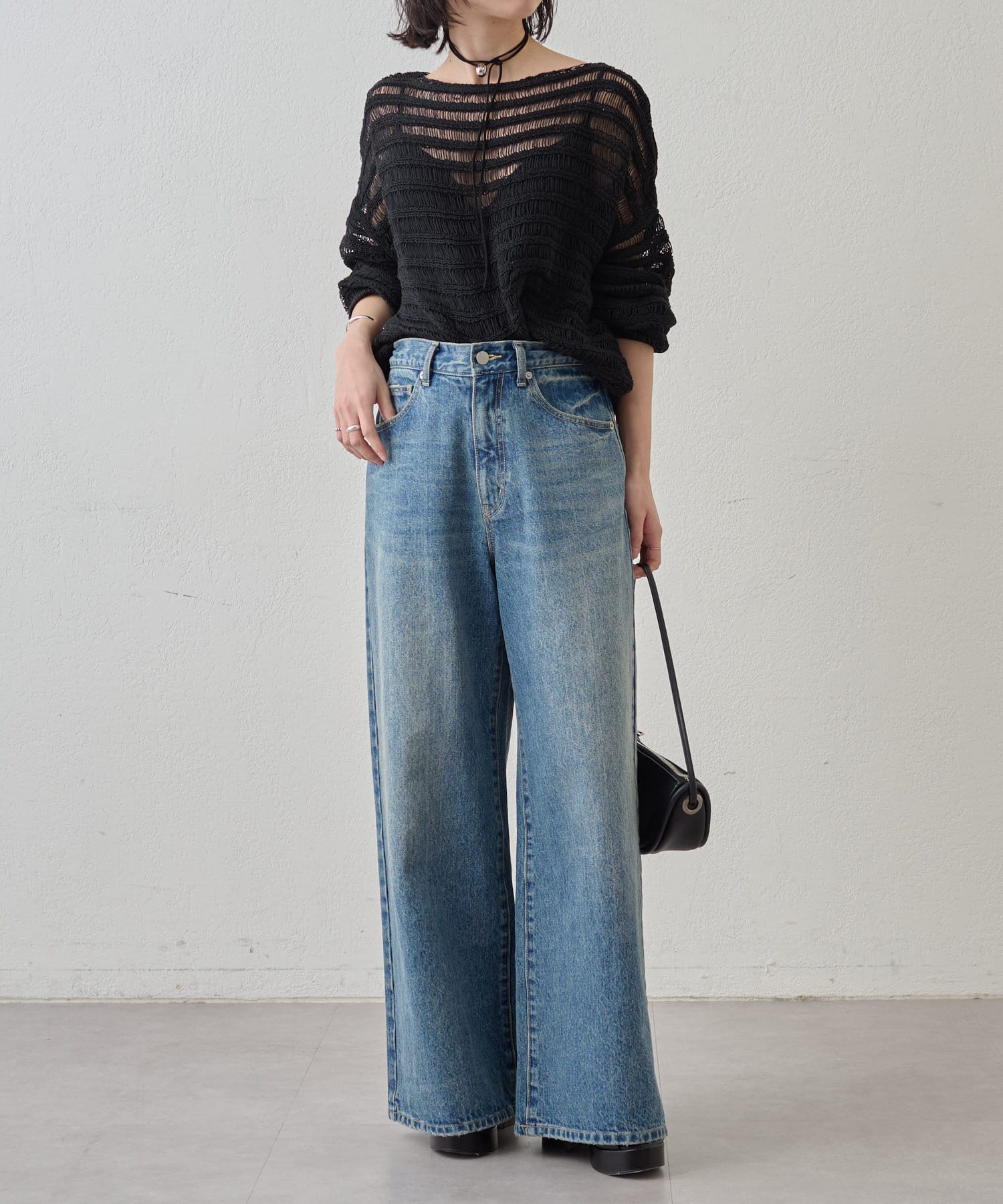 Omekashi(オメカシ) 【一枚で華やかに】フリンジワイドニット