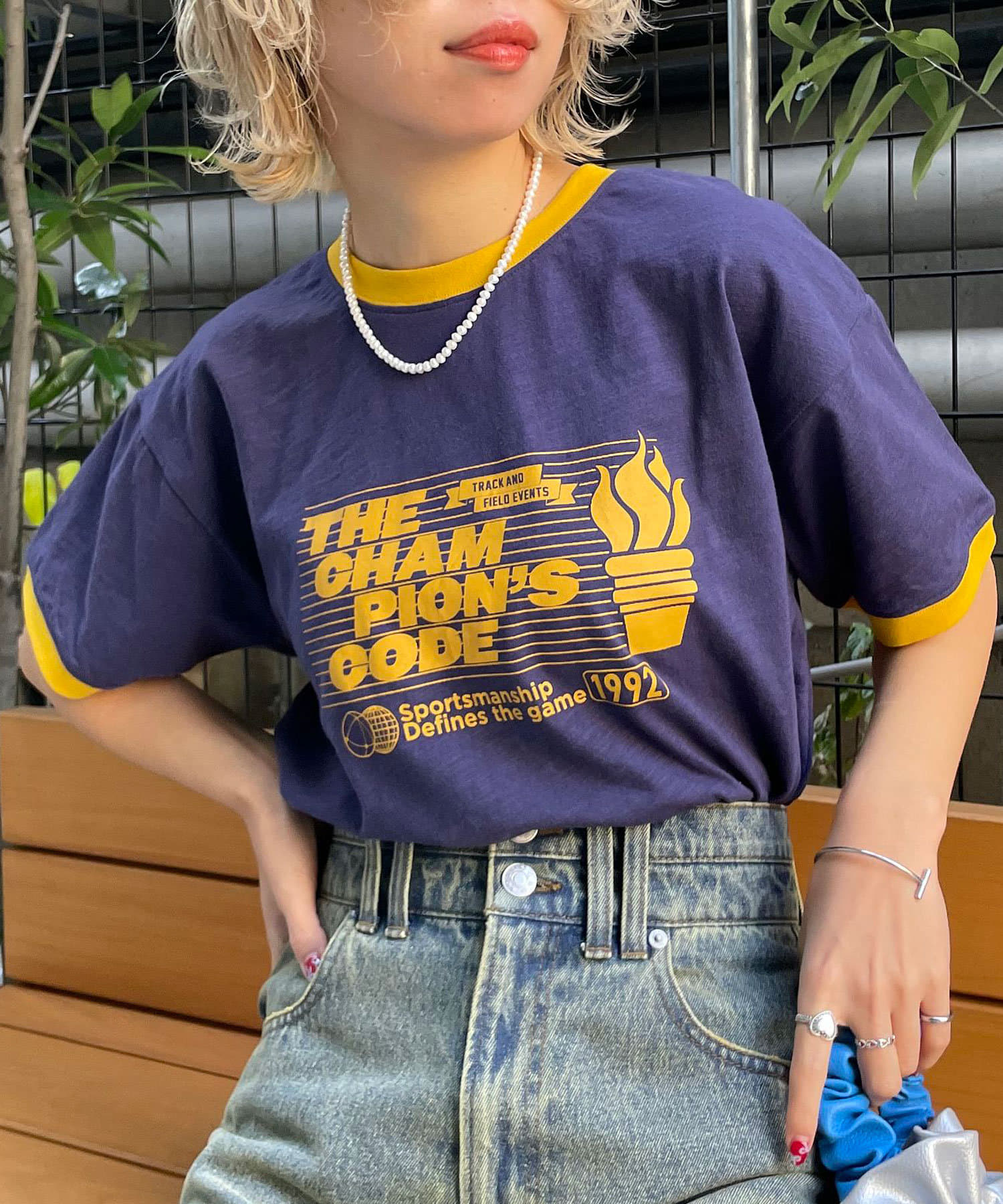チャオパニック Tシャツ ボーダーアソート オーバーダイピグメントTシャツ（Tシャツ