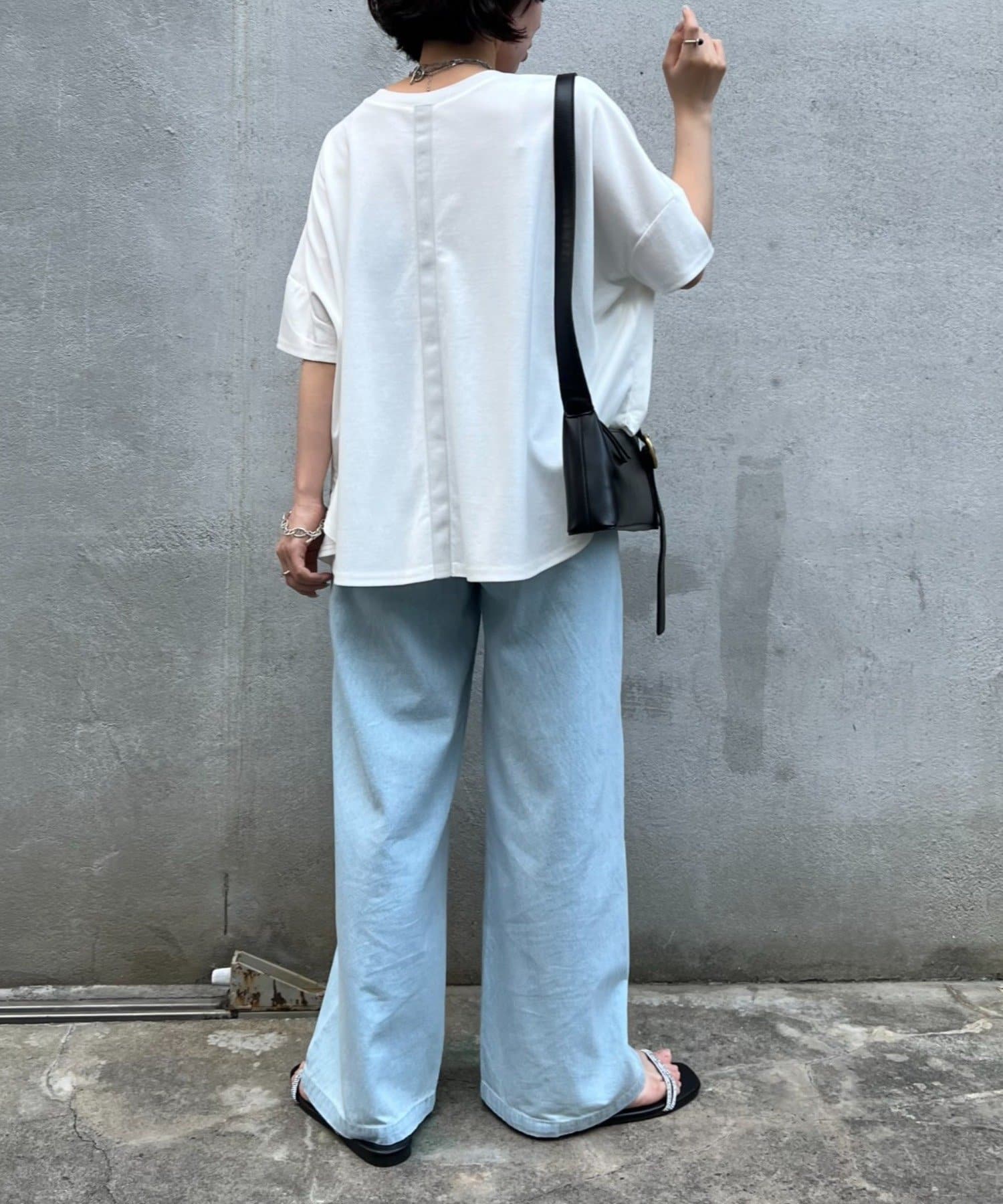 tシャツ 「ポンチョシルエットで可愛い／大人Tシャツ」バックテープカットソー レディース Jena espace merveilleux｜【ポンチョシルエットで可愛い/大人T