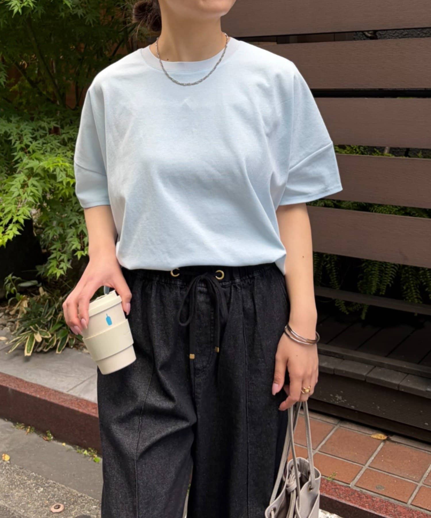 Jena　espace merveilleux(ジェナ　エスパスメルヴェイユ) 【お気に入り総選挙 第2位】【Tシャツなのに！？ほんのりツヤ感ポンチョT】【WEB限定カラー】バックテープカットソー