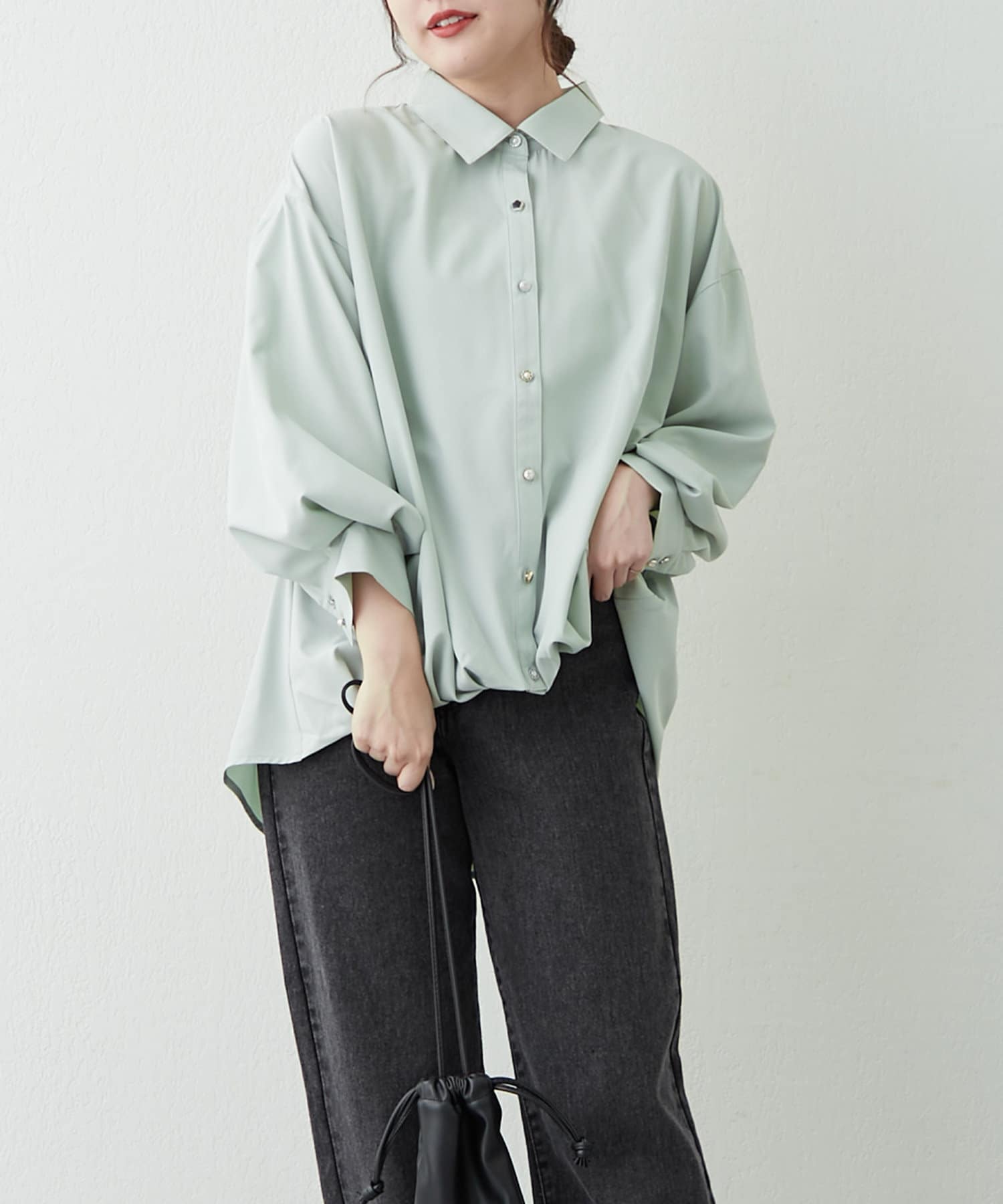 NICE CLAUP / OLIVE des OLIVE OUTLET(ナイスクラップ / オリーブ デ オリーブ アウトレット) レディース 【春の新作】【OUTLET限定】タケノコタック袖２ｗａｙブラウス ミント