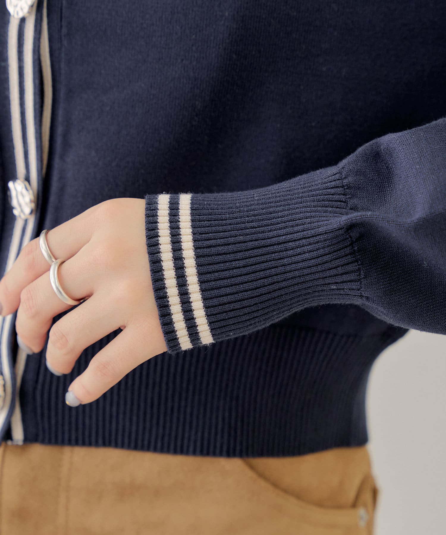 Chico(チコ) セーラーカラーニットカーディガン