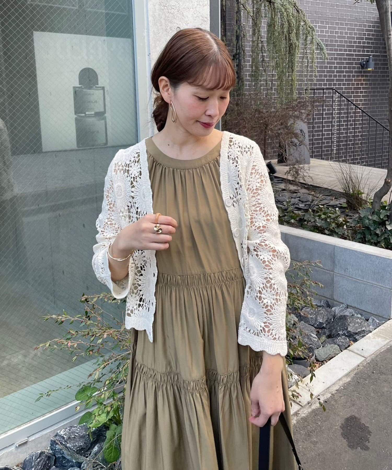 NICE CLAUP / OLIVE des OLIVE OUTLET(ナイスクラップ  / オリーブ デ オリーブ アウトレット) 透かし編みカーデ