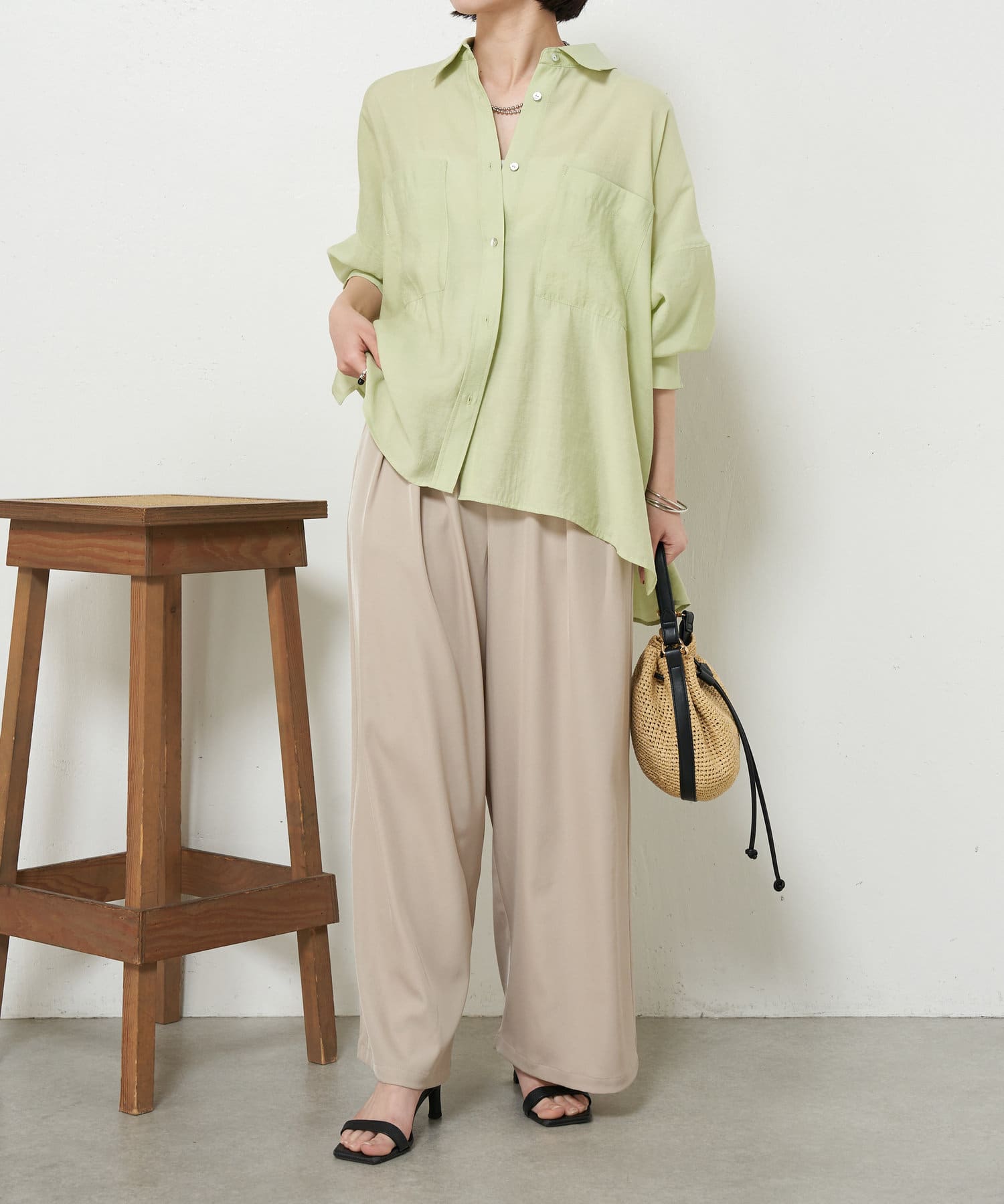 【美品】ドライタッチシャツバックカーブシャーリングシャツ 新色登場】【ドライタッチシャツ】バックカーブシャーリング