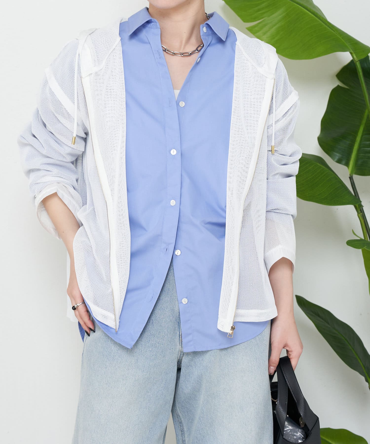 Jena　espace merveilleux(ジェナ　エスパスメルヴェイユ) メッシュラインパーカー