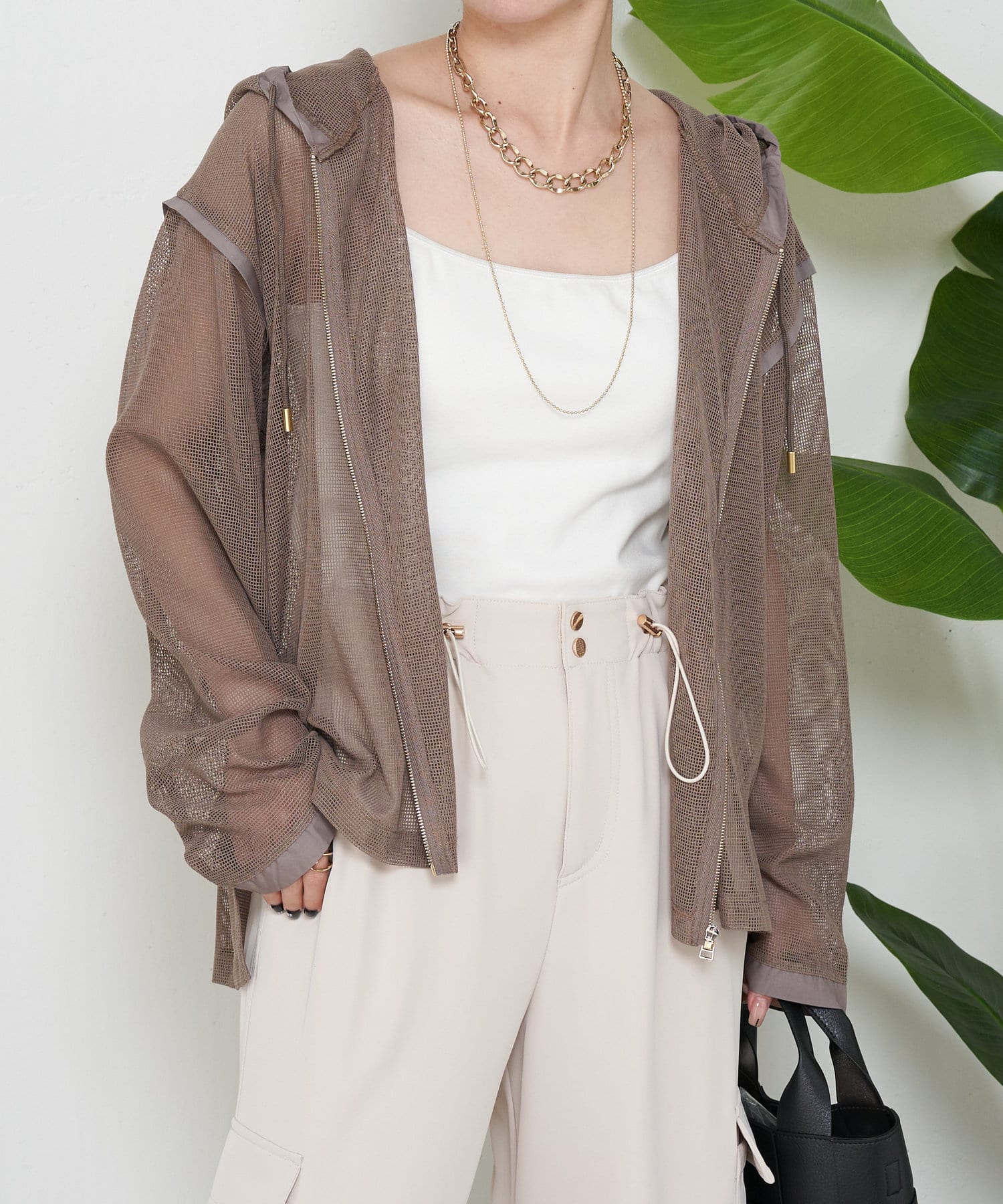 Jena　espace merveilleux(ジェナ　エスパスメルヴェイユ) メッシュラインパーカー