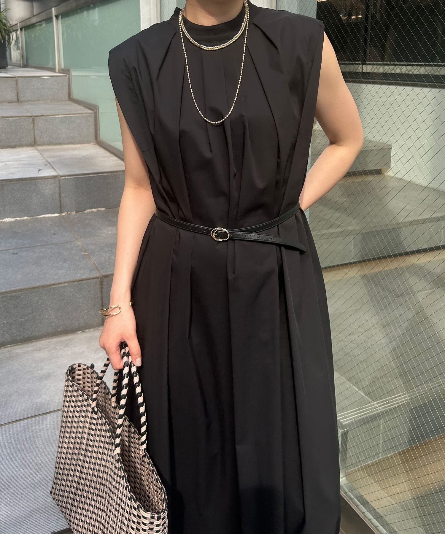 Jena　espace merveilleux(ジェナ　エスパスメルヴェイユ) 2WAYタックスリーブワンピース