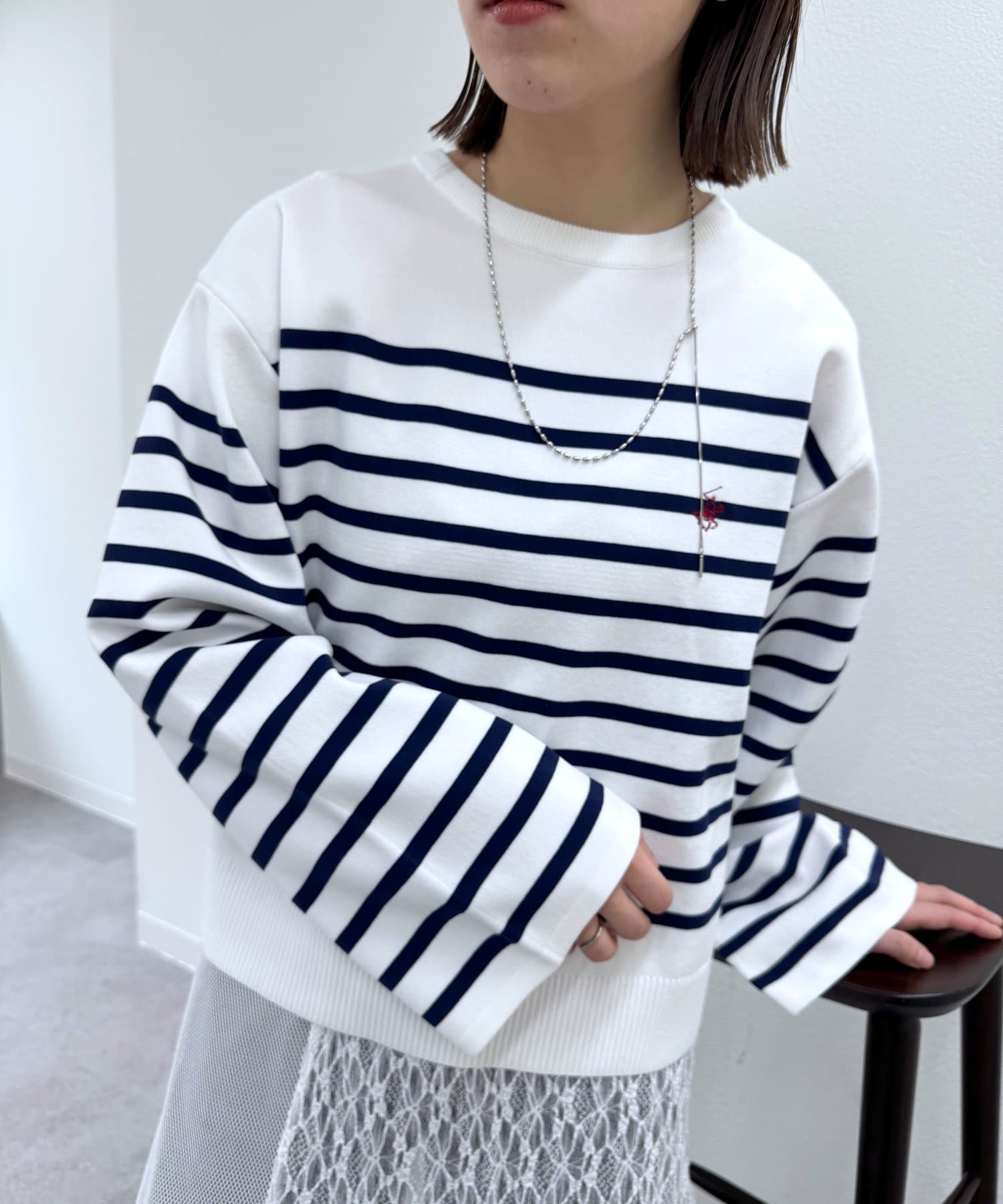 mystic(ミスティック) BEVERY HILLS POLO CLUB ワイドスリーブボーダーニット