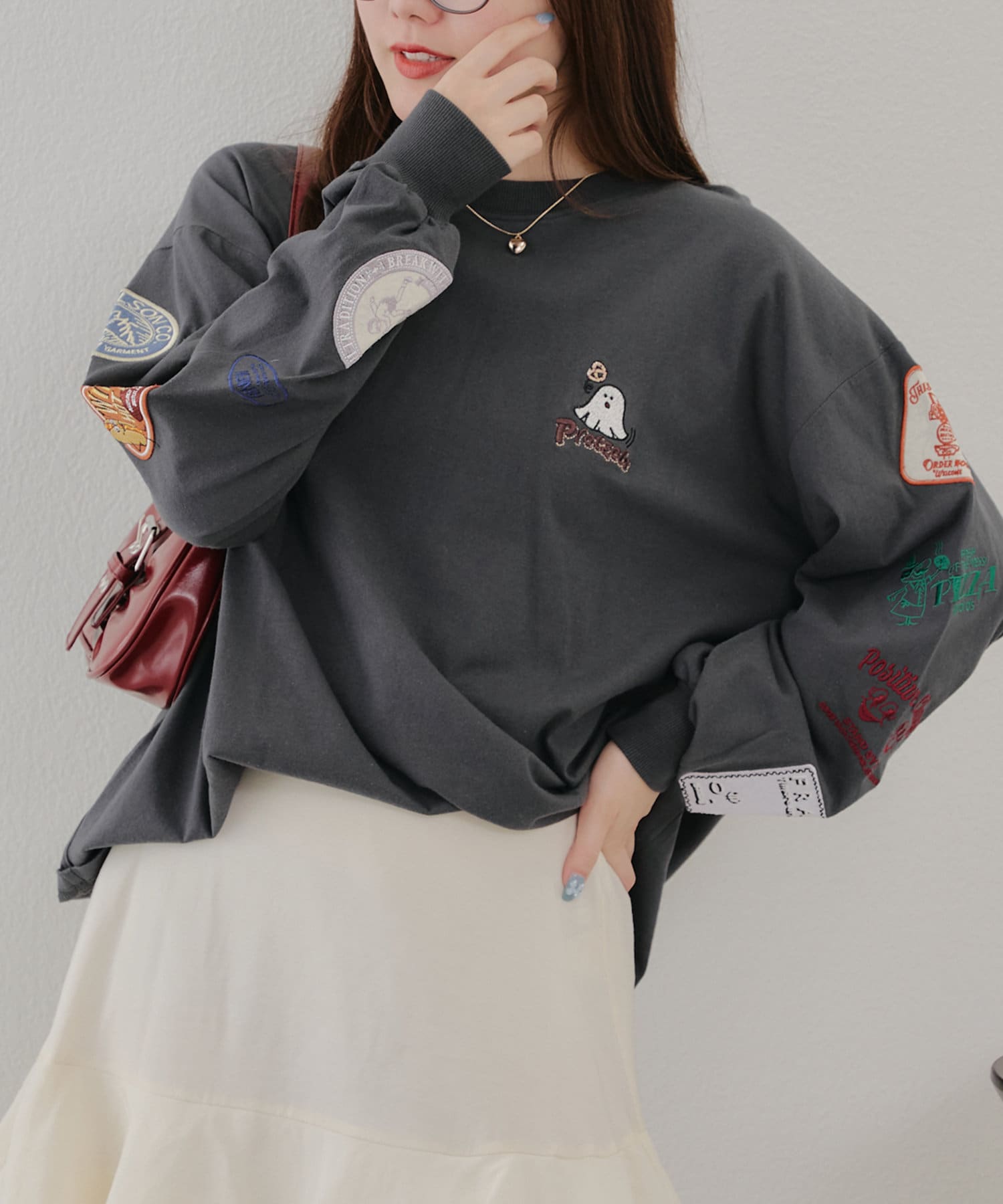 NICE CLAUP / OLIVE des OLIVE OUTLET(ナイスクラップ  / オリーブ デ オリーブ アウトレット) イタリアンな感じのワッペンT