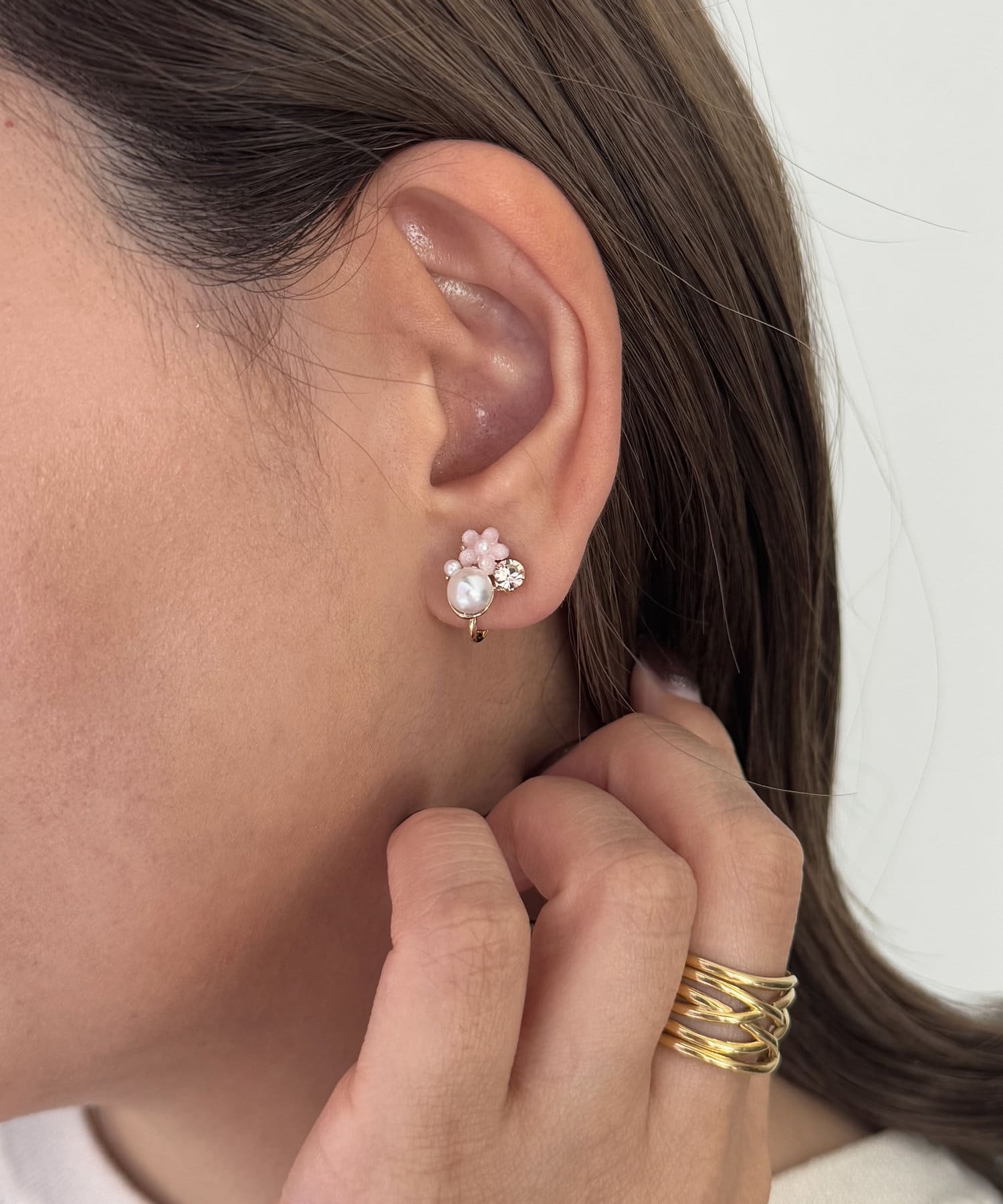 ゴールドピアス　パール付き　（GONTITI） ゴールドバーパールピアス CH2368 | cherche