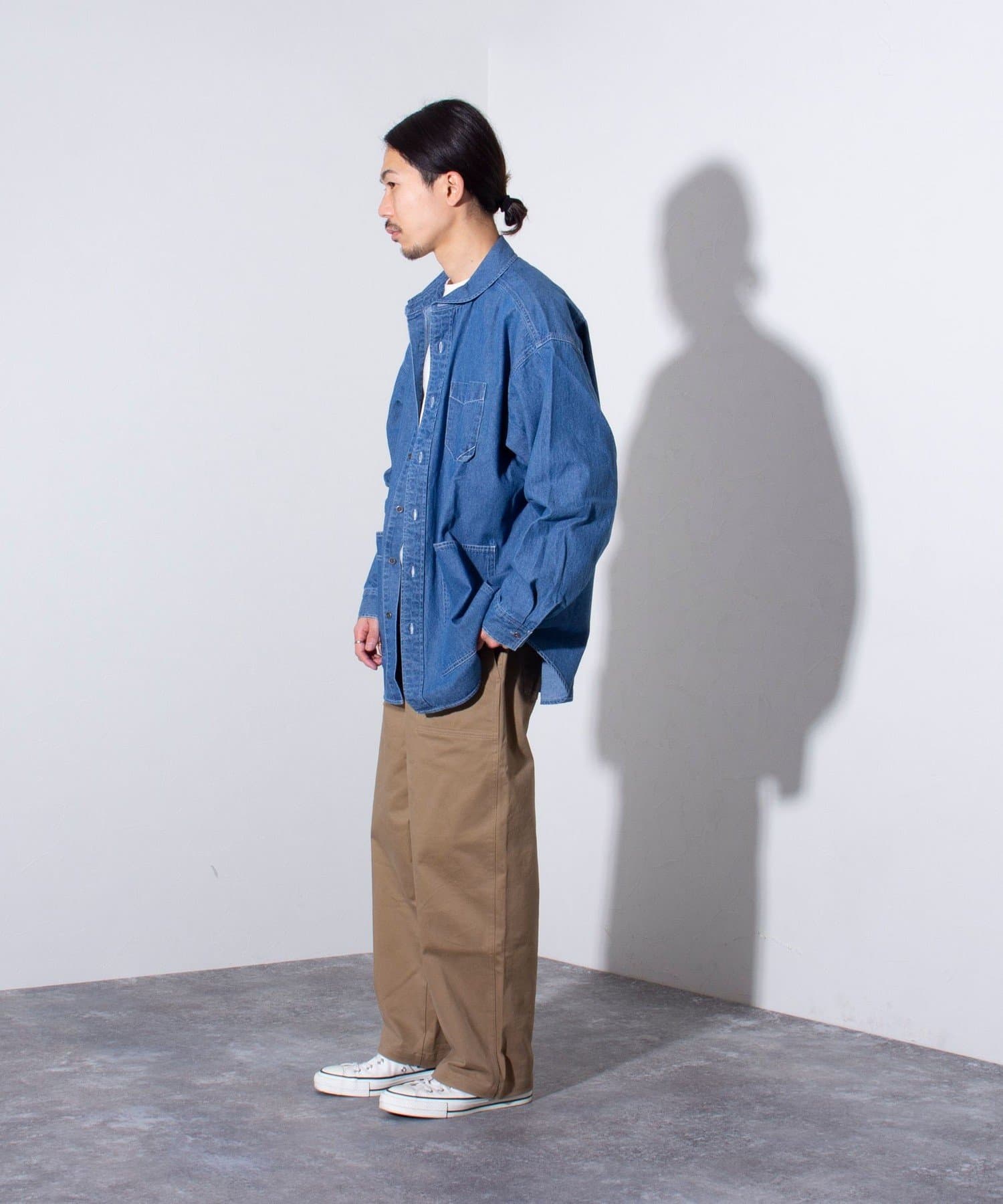 GEVACO】6.5オンス デニムショールカラーワークシャツ カバーオール