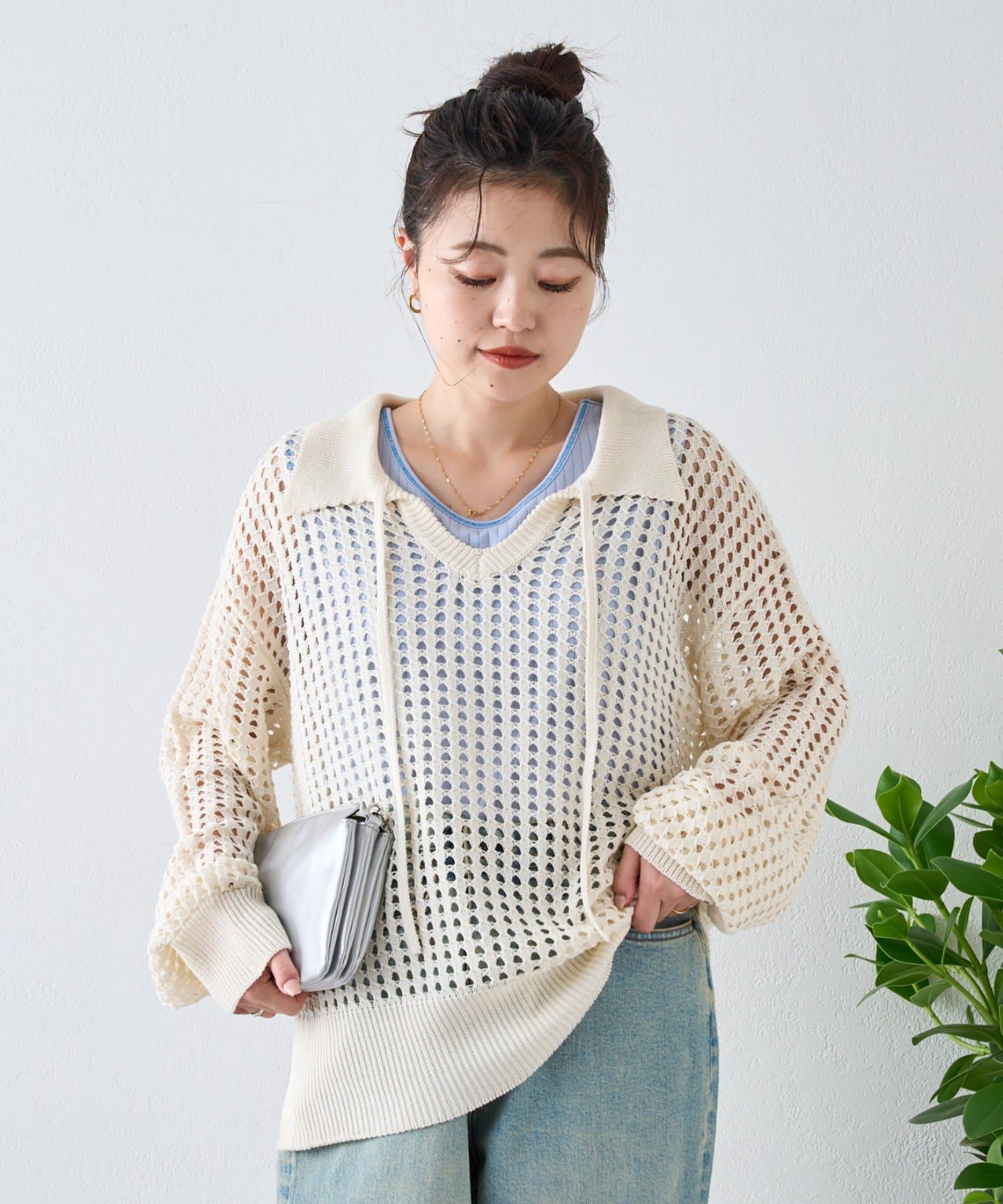 CIAOPANIC TYPY ニット セーター 袖シアーリブニット レディース