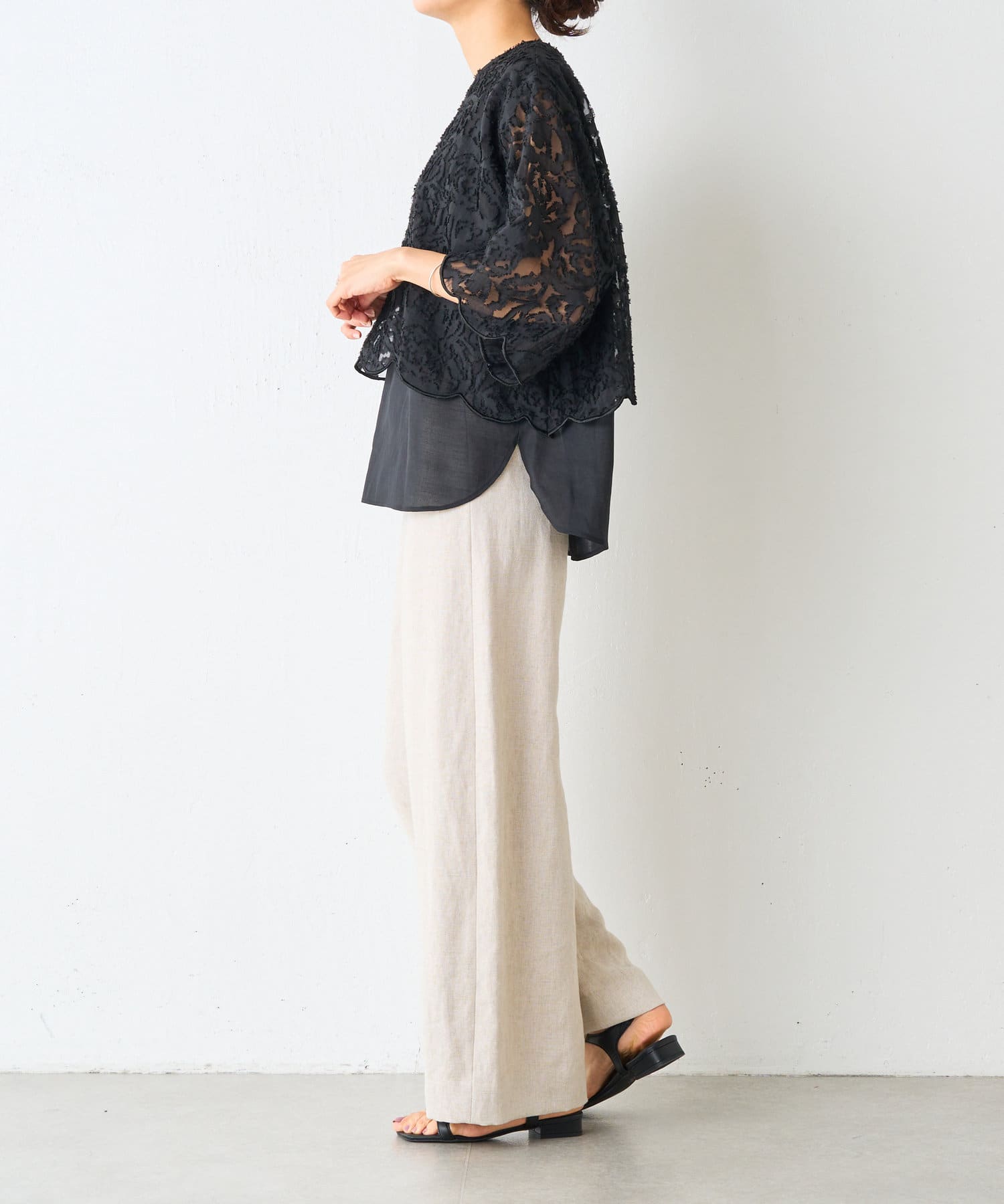 15 quinze》カットジャガードレイヤードブラウス | BEARDSLEY 15 quinze》カットジャガードレイヤードブラウス | BEARDSLEY