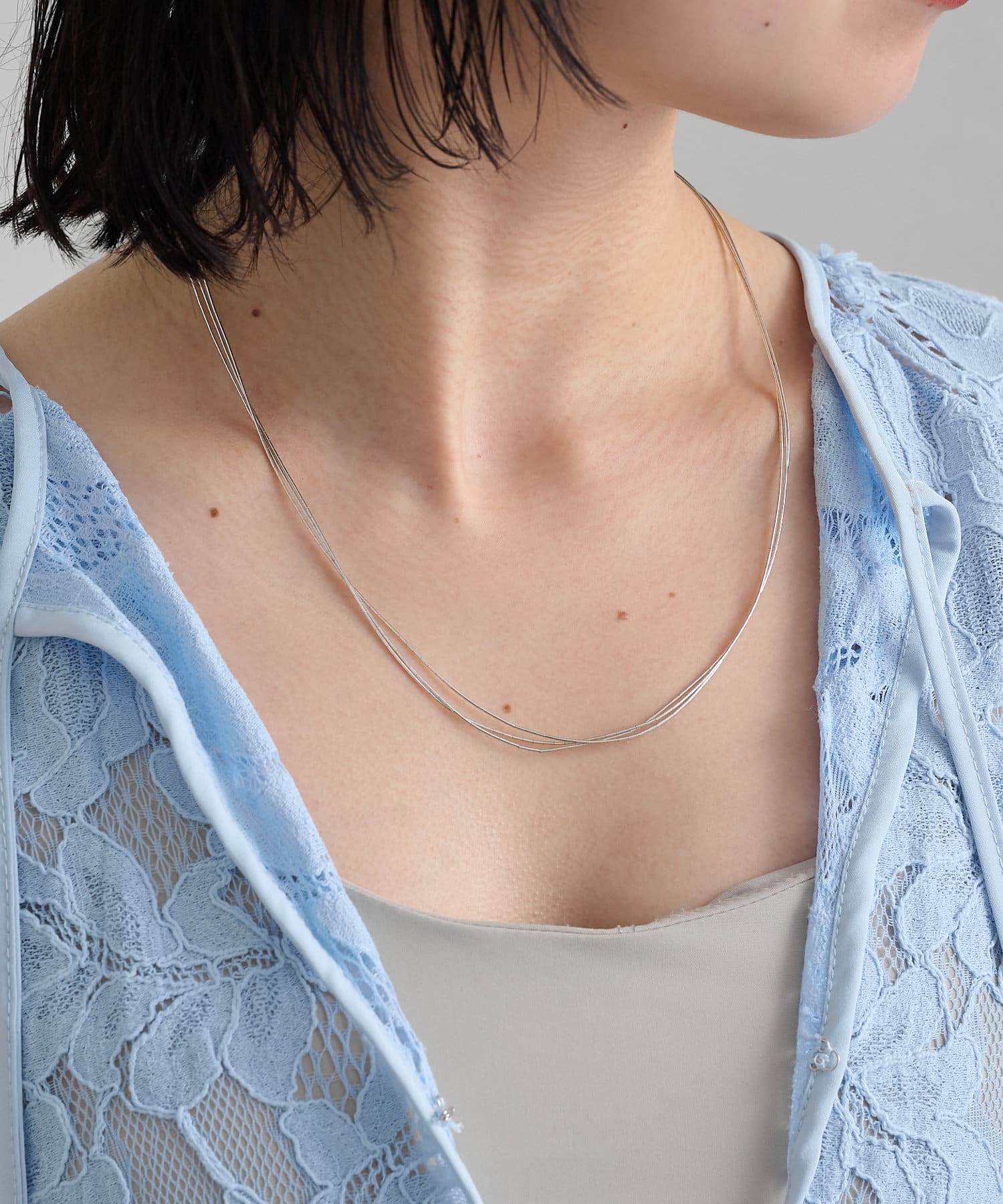 Omekashi(オメカシ) LIQUID SILVER NECKLACE 3st 50cm
