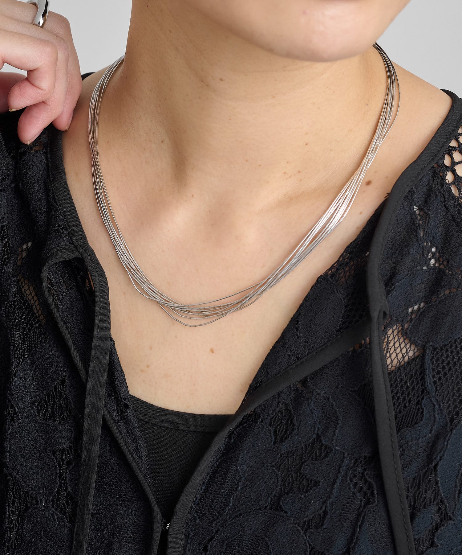Omekashi(オメカシ) LIQUID SILVER NECKLACE 10st 45cm