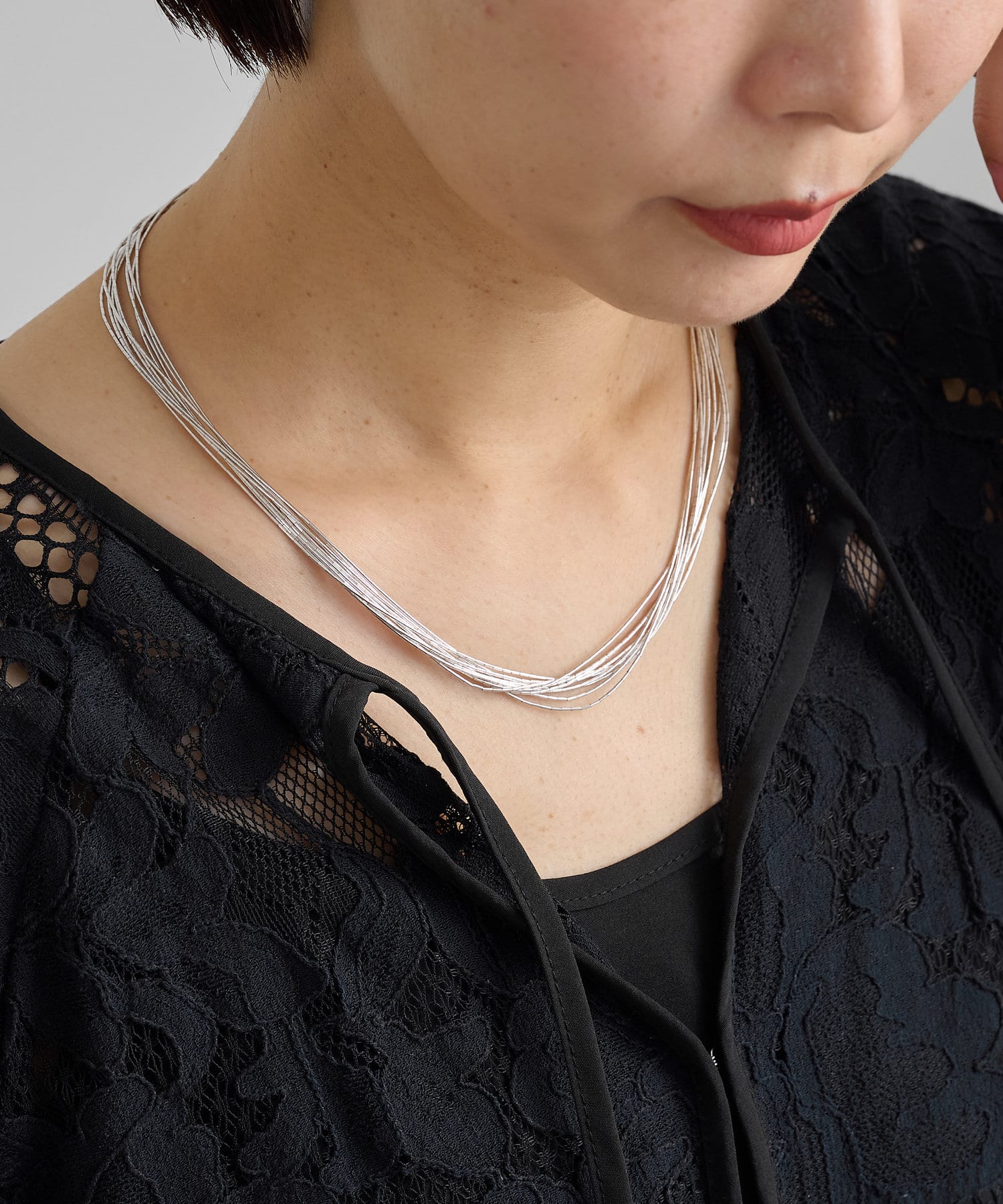 Omekashi(オメカシ) LIQUID SILVER NECKLACE 10st 45cm