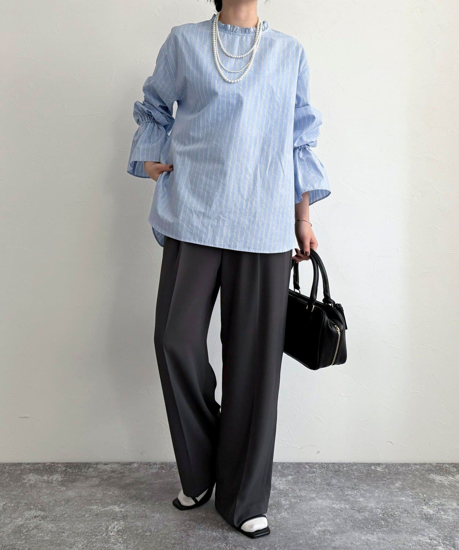 袖フレアストライプシャツ | FREDY & GLOSTER(フレディ アンド