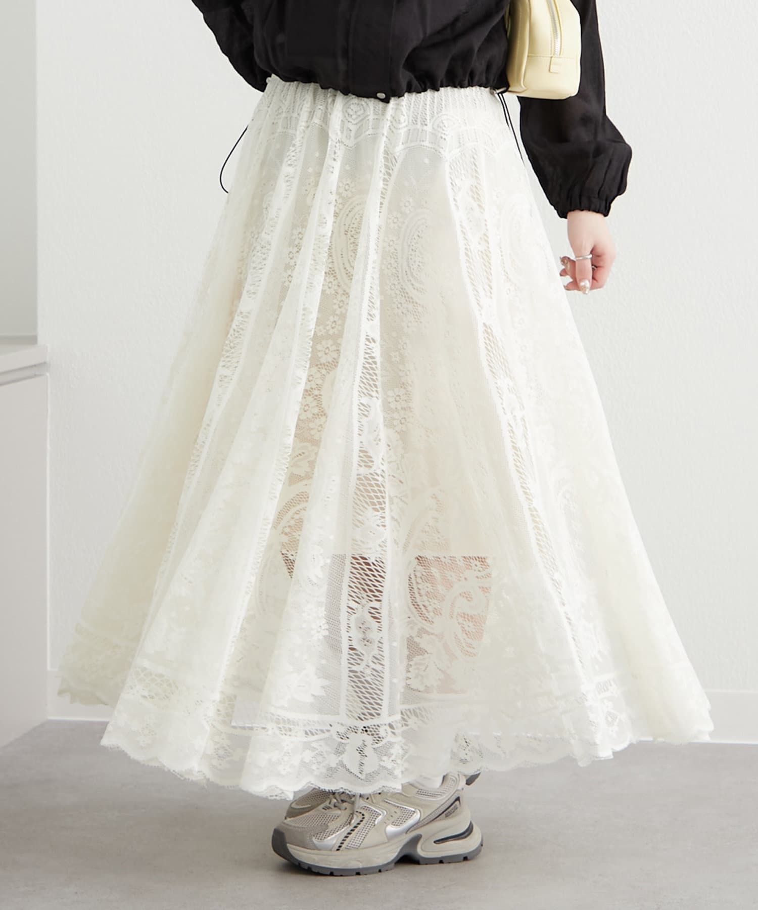 Remind me and forever(リマインドミーアンドフォーエバー) 《春トレンドキーワード”lace”》レースフレアースカート