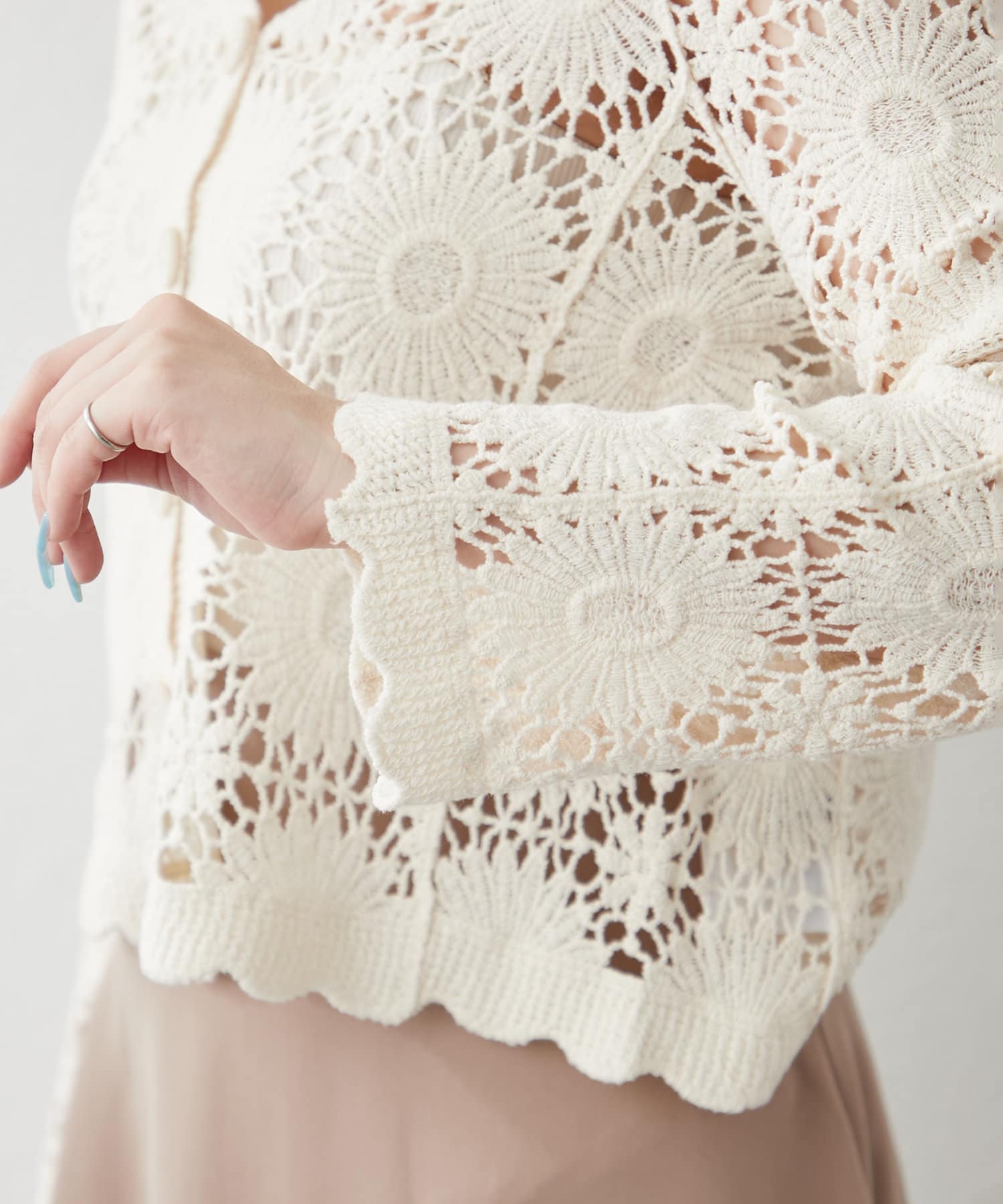 Remind me and forever(リマインドミーアンドフォーエバー) 【@_misato___セレクト】【リバイバル】かぎ針透かし編みカーディガン