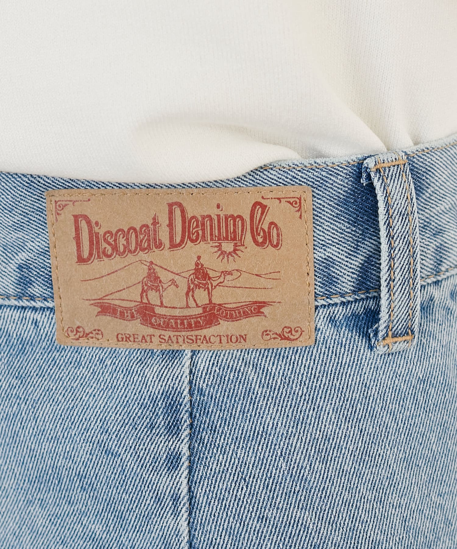 DISCOAT(ディスコート) 【3サイズ展開/春夏素材】ロープベルトライトデニムワイドパンツ