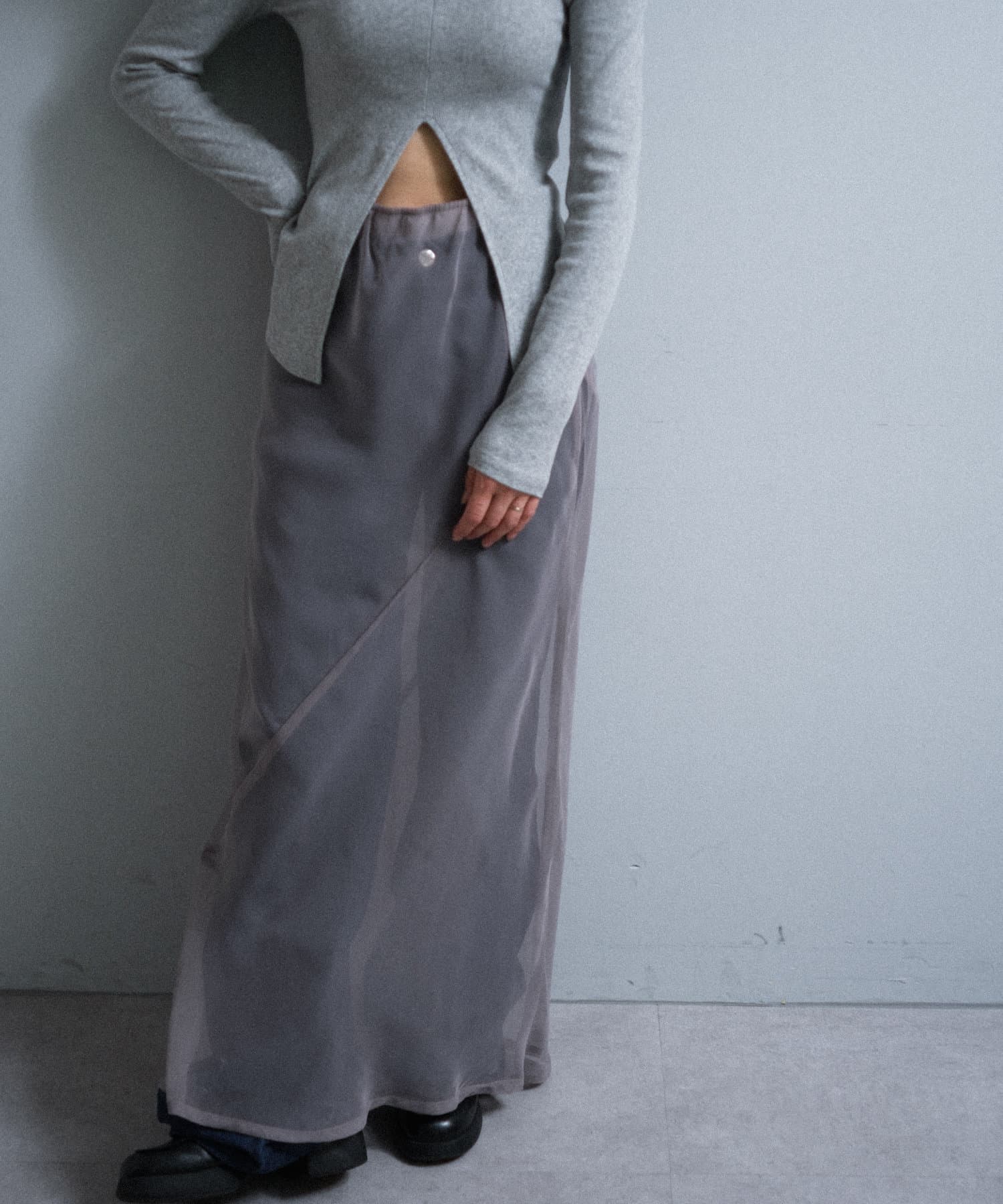 Pasterip(パセリ) レディース Organdy layering skirt ライトグレー