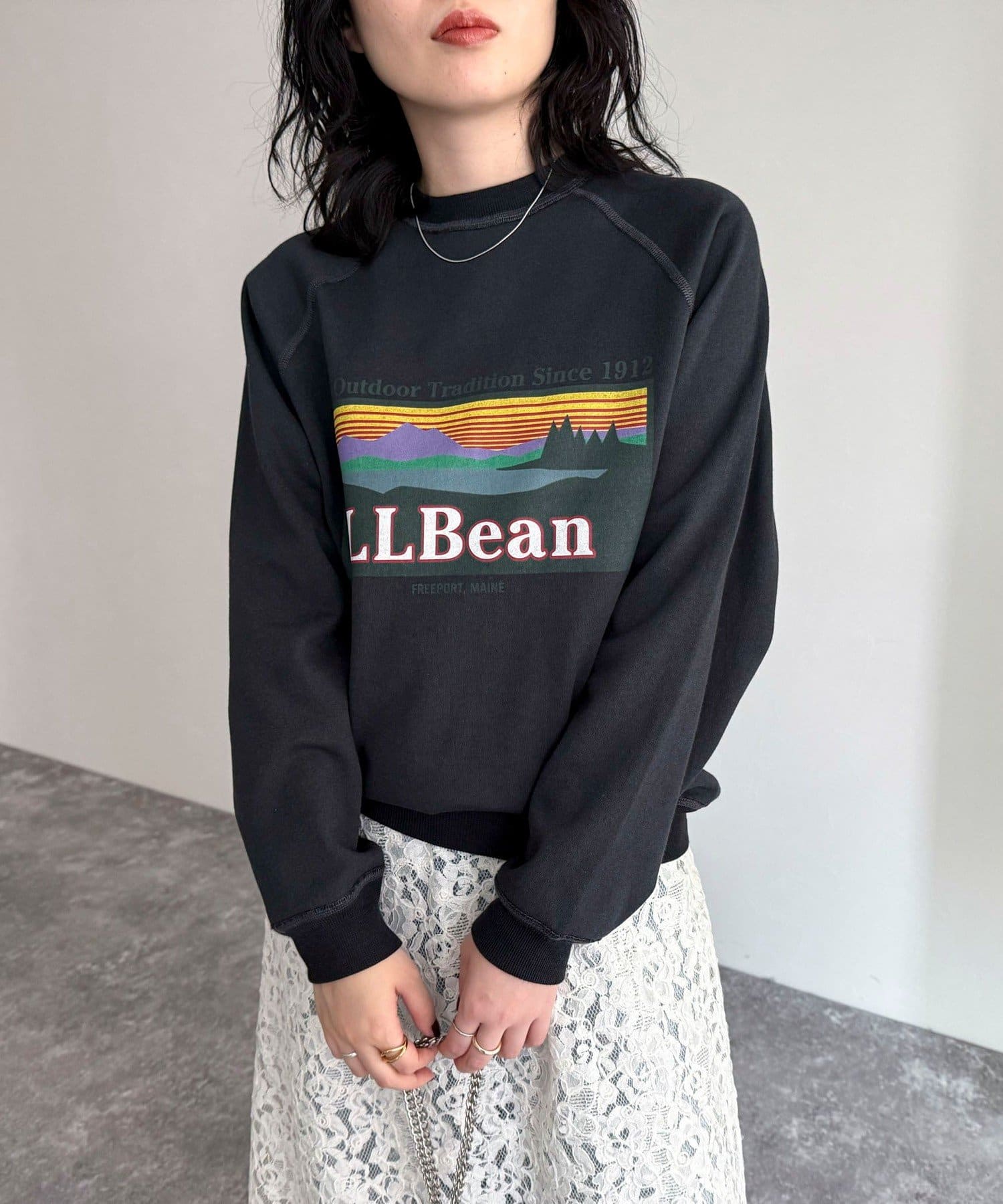 FREDY & GLOSTER(フレディ アンド グロスター) レディース 【L. L.Bean】Portage Crewneck Sweatshirt チャコールグレー