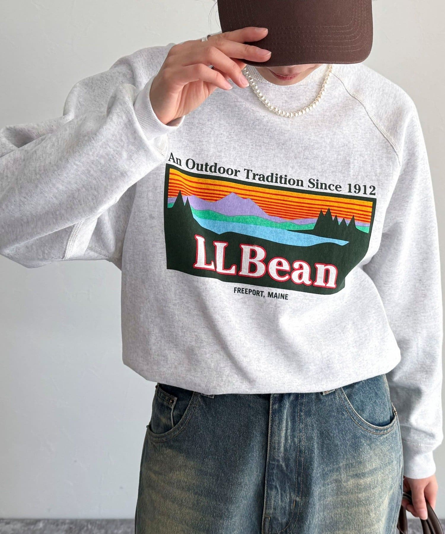 FREDY & GLOSTER(フレディ アンド グロスター) レディース 【L. L.Bean】Portage Crewneck Sweatshirt ライトグレー