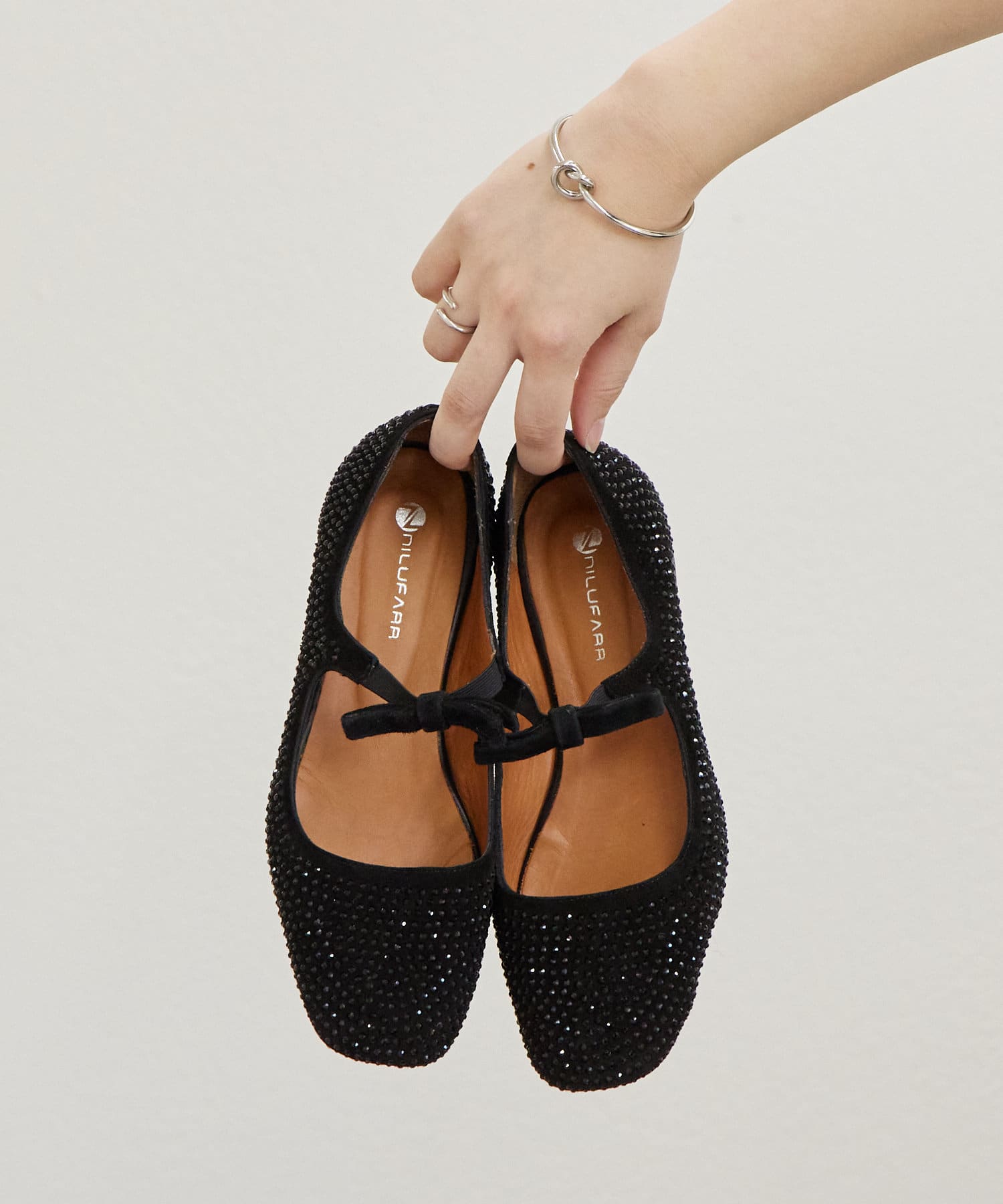 NILFARR スタッズリボンバレエシューズ | mystic(ミスティック