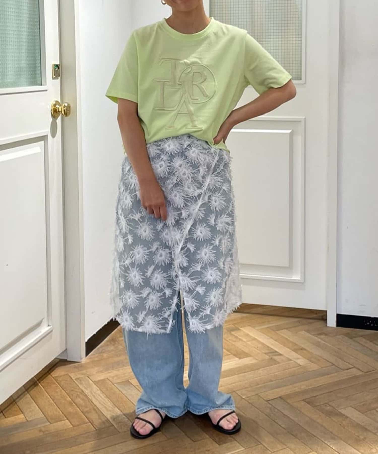 NICE CLAUP / OLIVE des OLIVE OUTLET(ナイスクラップ  / オリーブ デ オリーブ アウトレット) 【LARUTA】厚盛ロゴ刺繍T