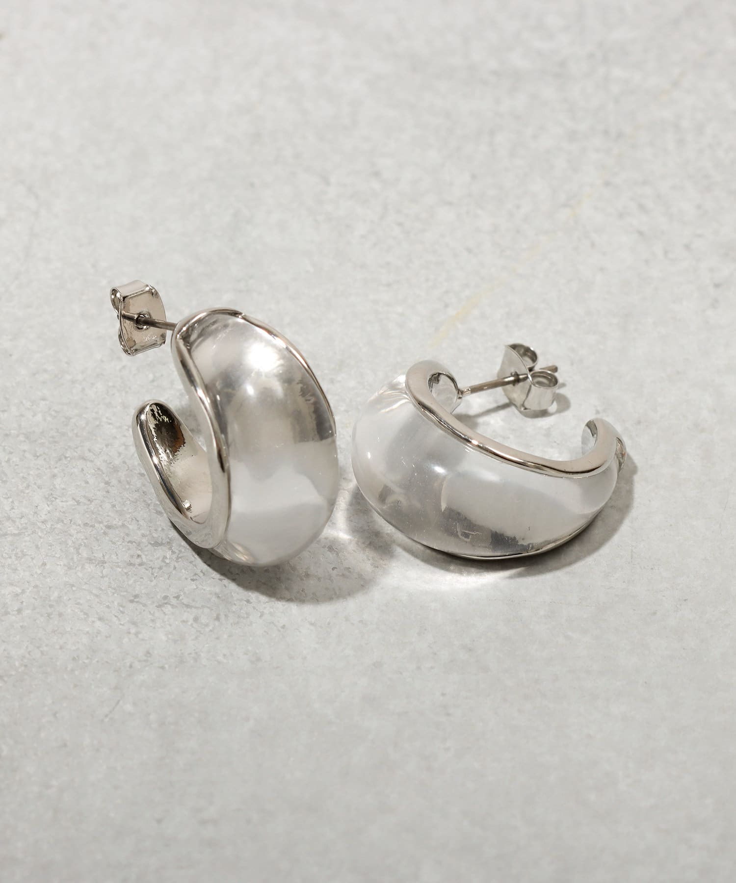 3COINS(スリーコインズ) クリアプックリフープピアス