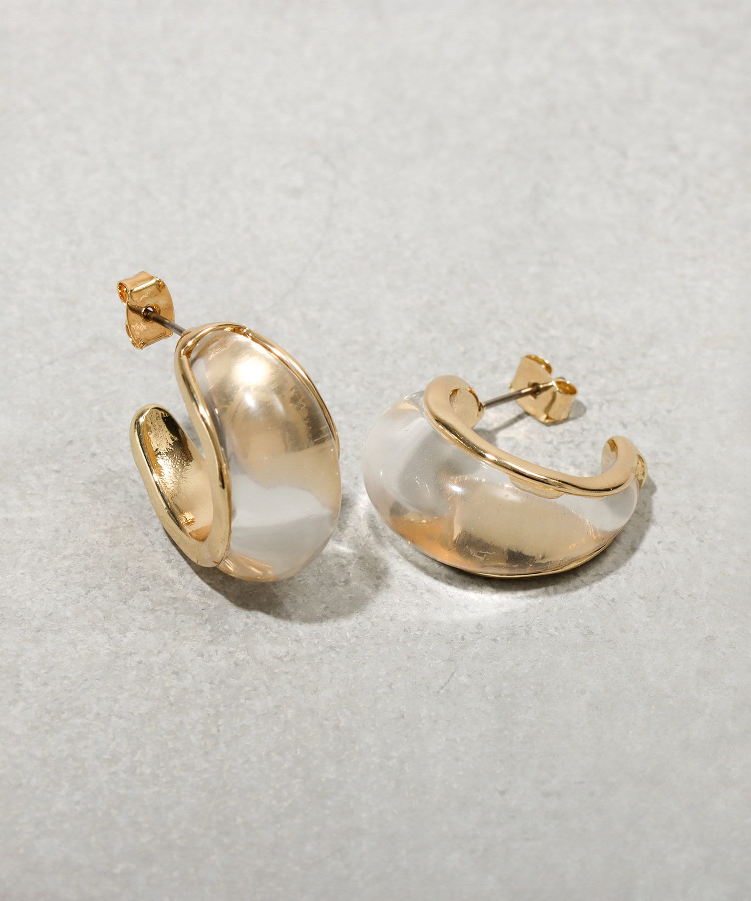 3COINS(スリーコインズ) クリアプックリフープピアス