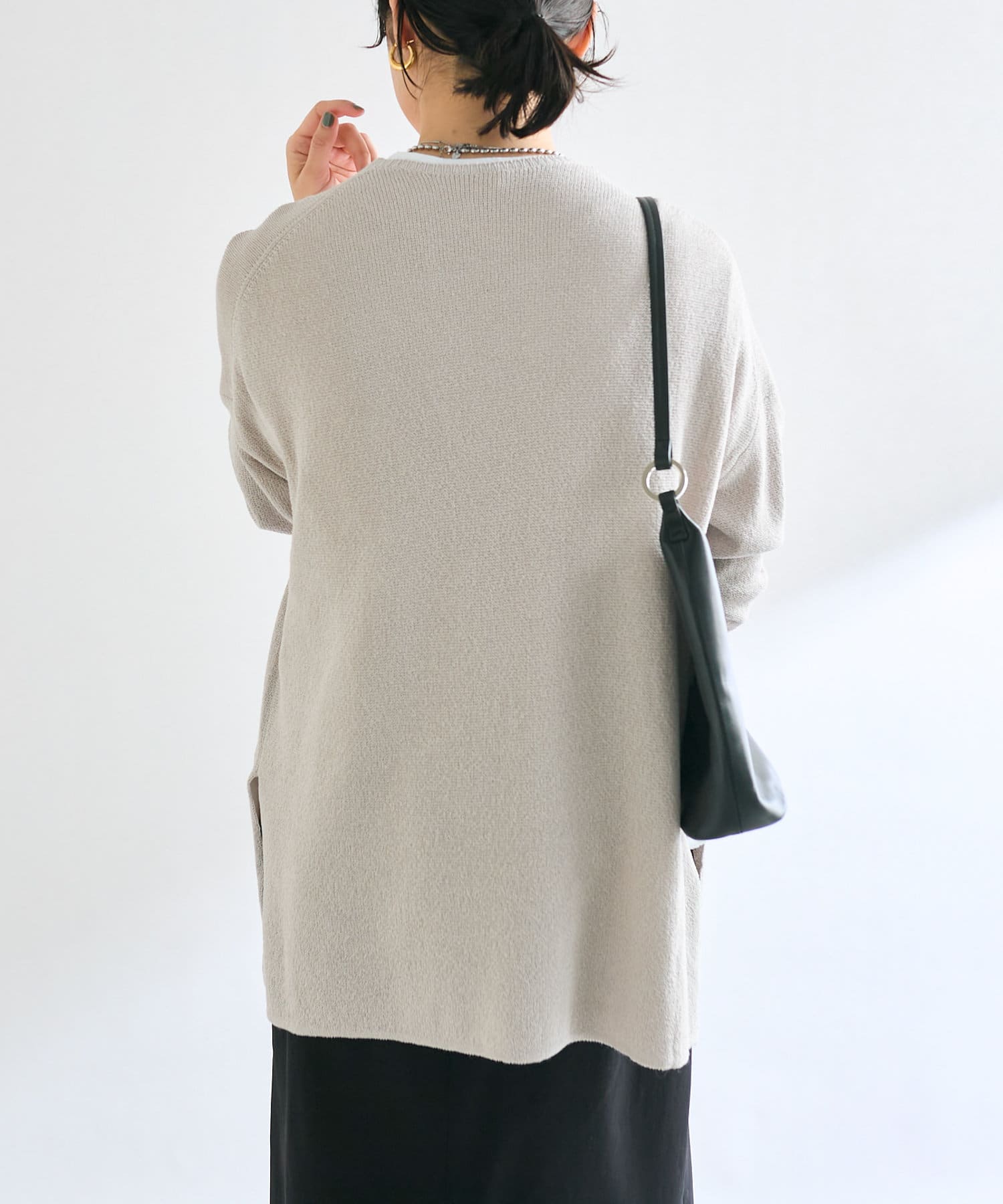 RIVE DROITE(リヴドロワ) 【マイナス3kg】ペーパーヤーンプランジネックニット