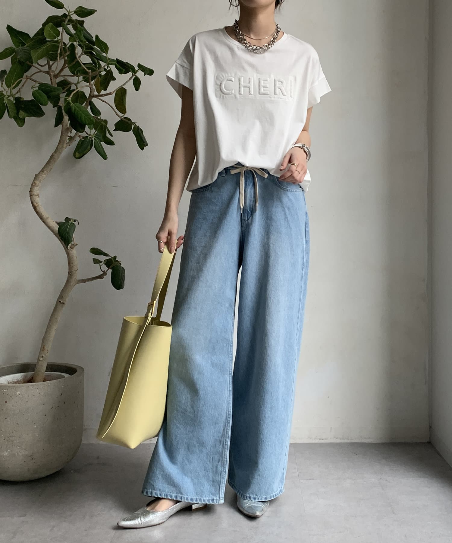 tシャツ 「WEB限定」CHERIロゴTEE レディース WEB限定】CHERIエンボスロゴTEE | DOUDOU(ドゥドゥ)レディース