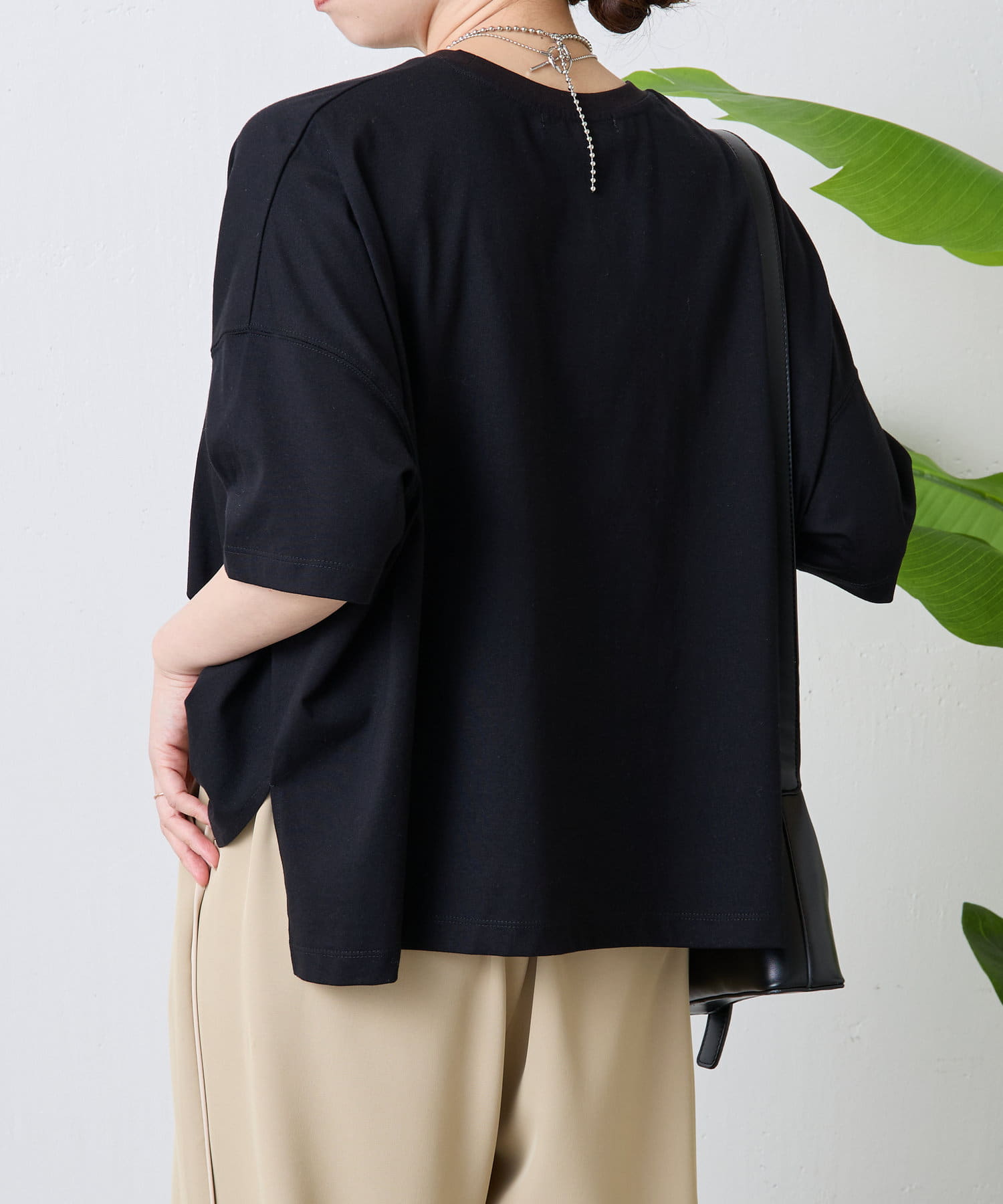 Jena　espace merveilleux(ジェナ　エスパスメルヴェイユ) ロゴ入りシルケットカットソー