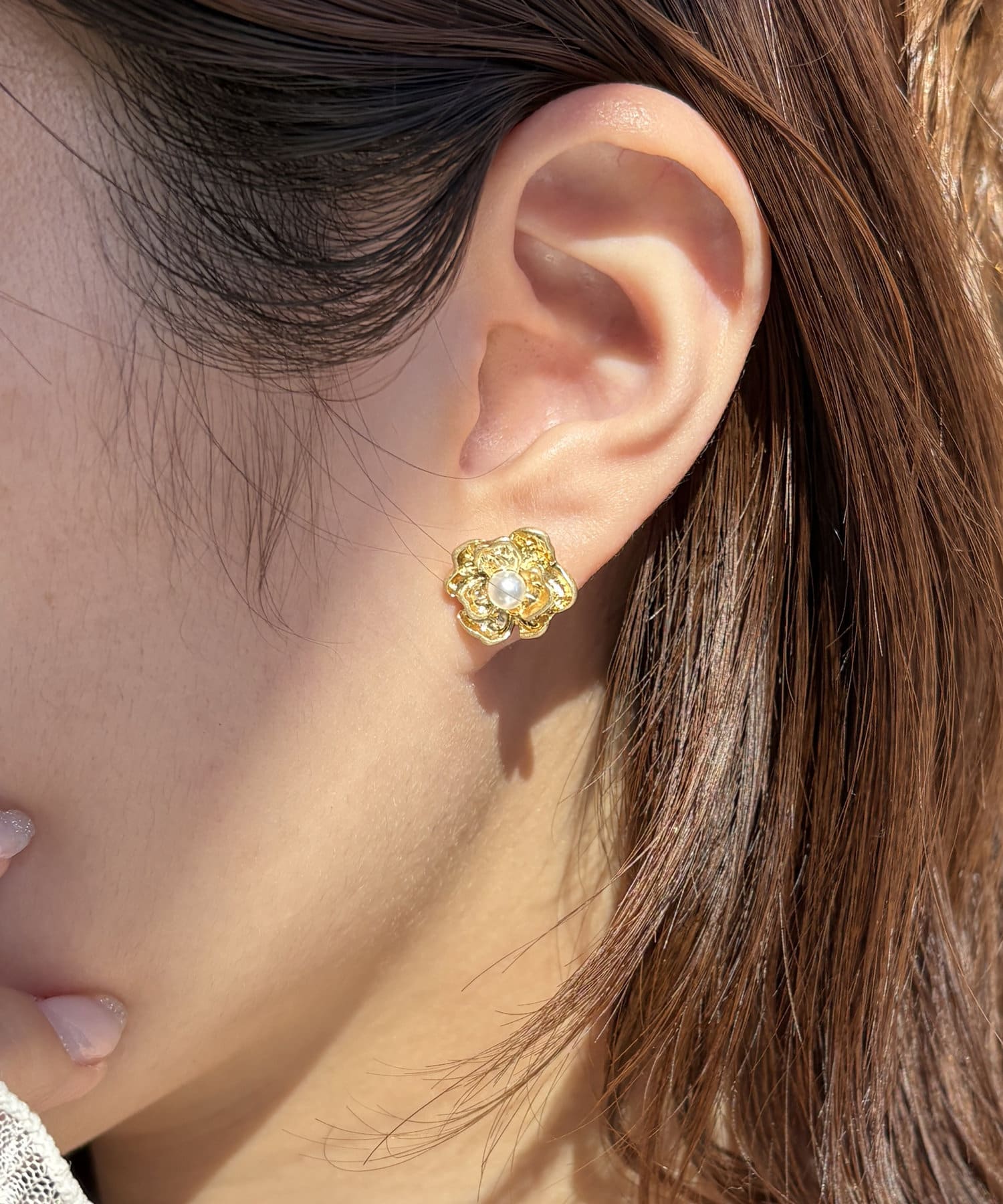 Lattice(ラティス) パールフラワーピアス