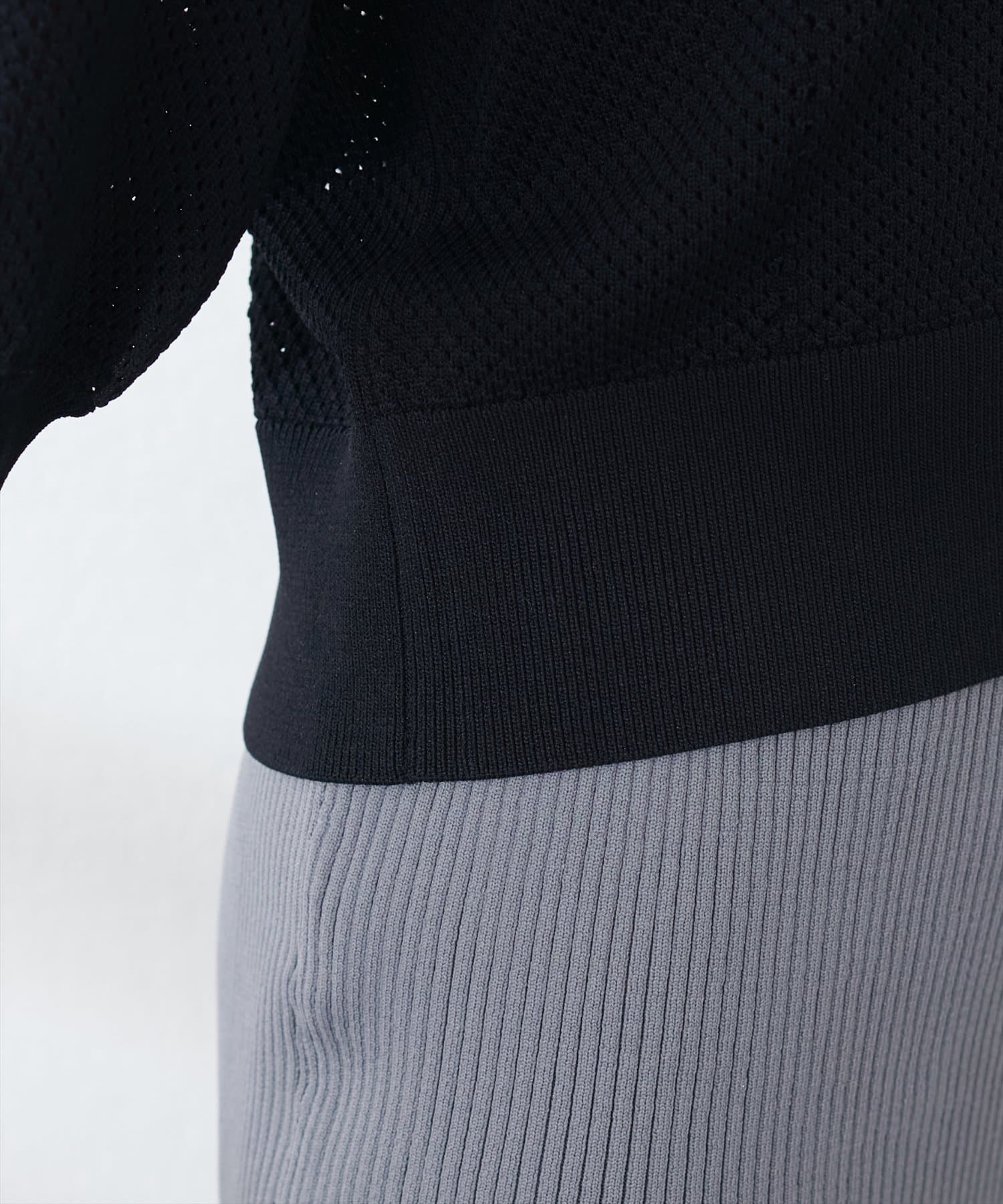 natural couture(ナチュラルクチュール) 【WEB限定】メッシュ編みクリア釦カーディガン