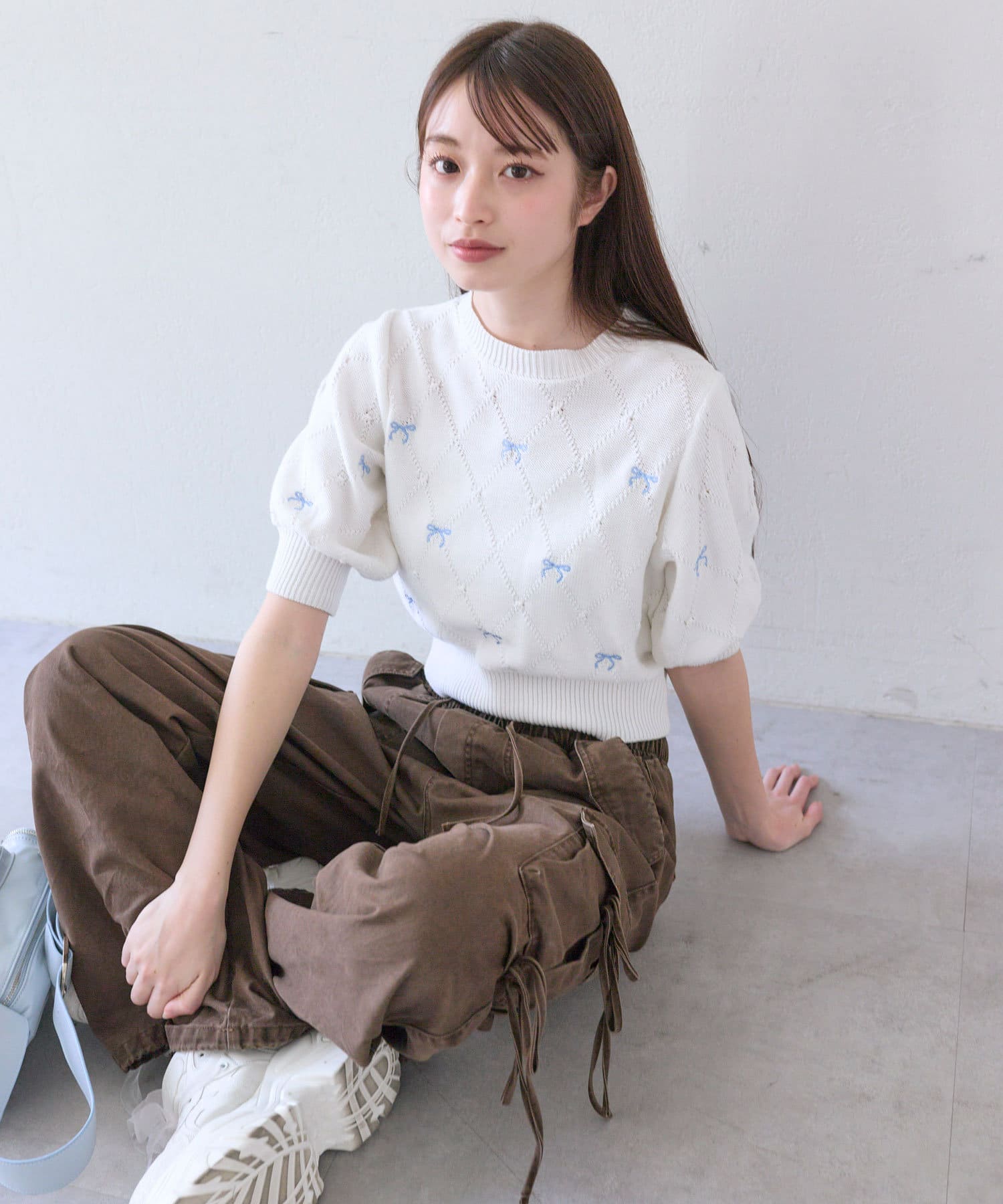 WEB限定/リバイバル】リボン刺繍ニット | OLIVE des OLIVE