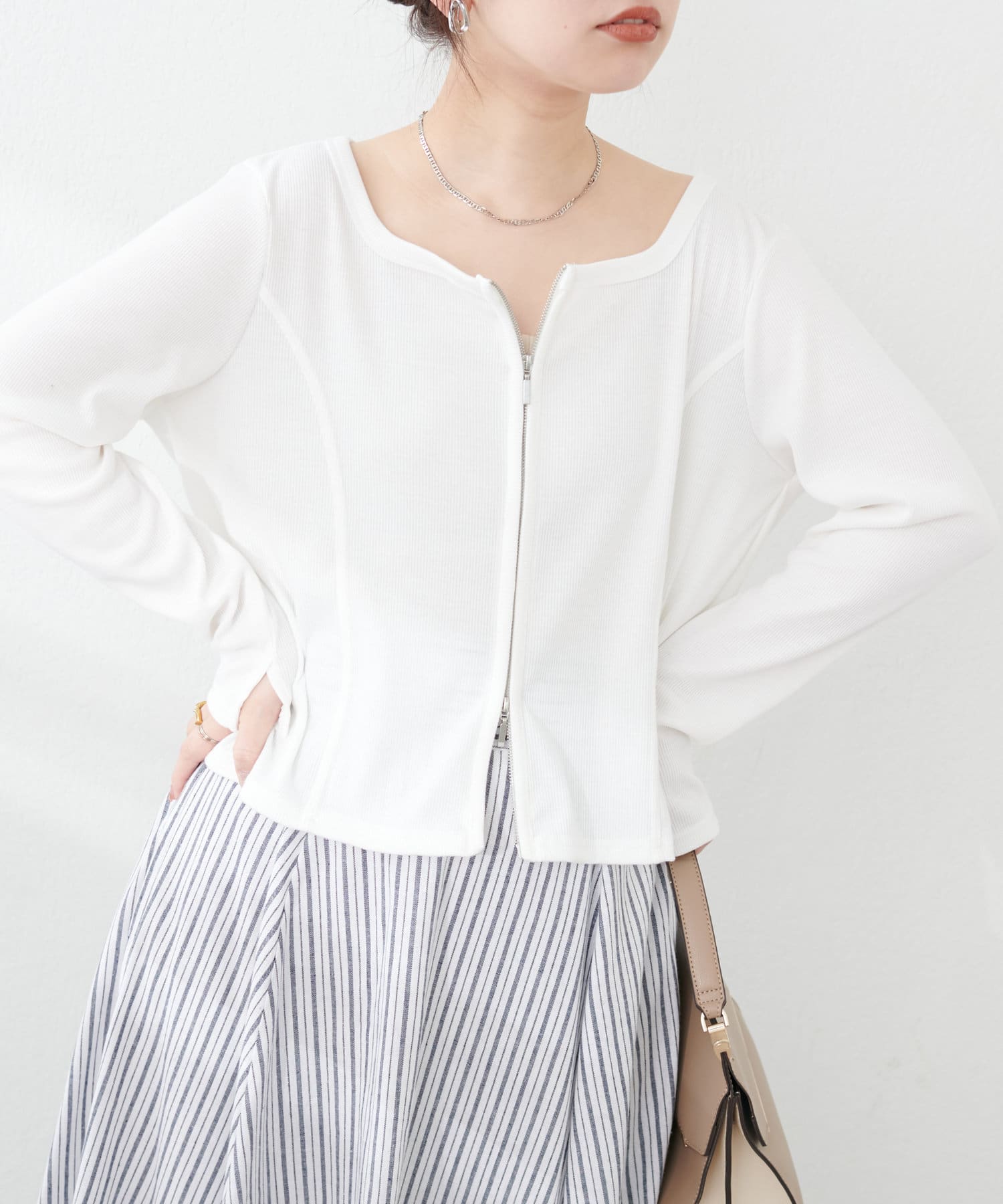 WEB限定】ファスナーあきカットカーディガン | natural couture