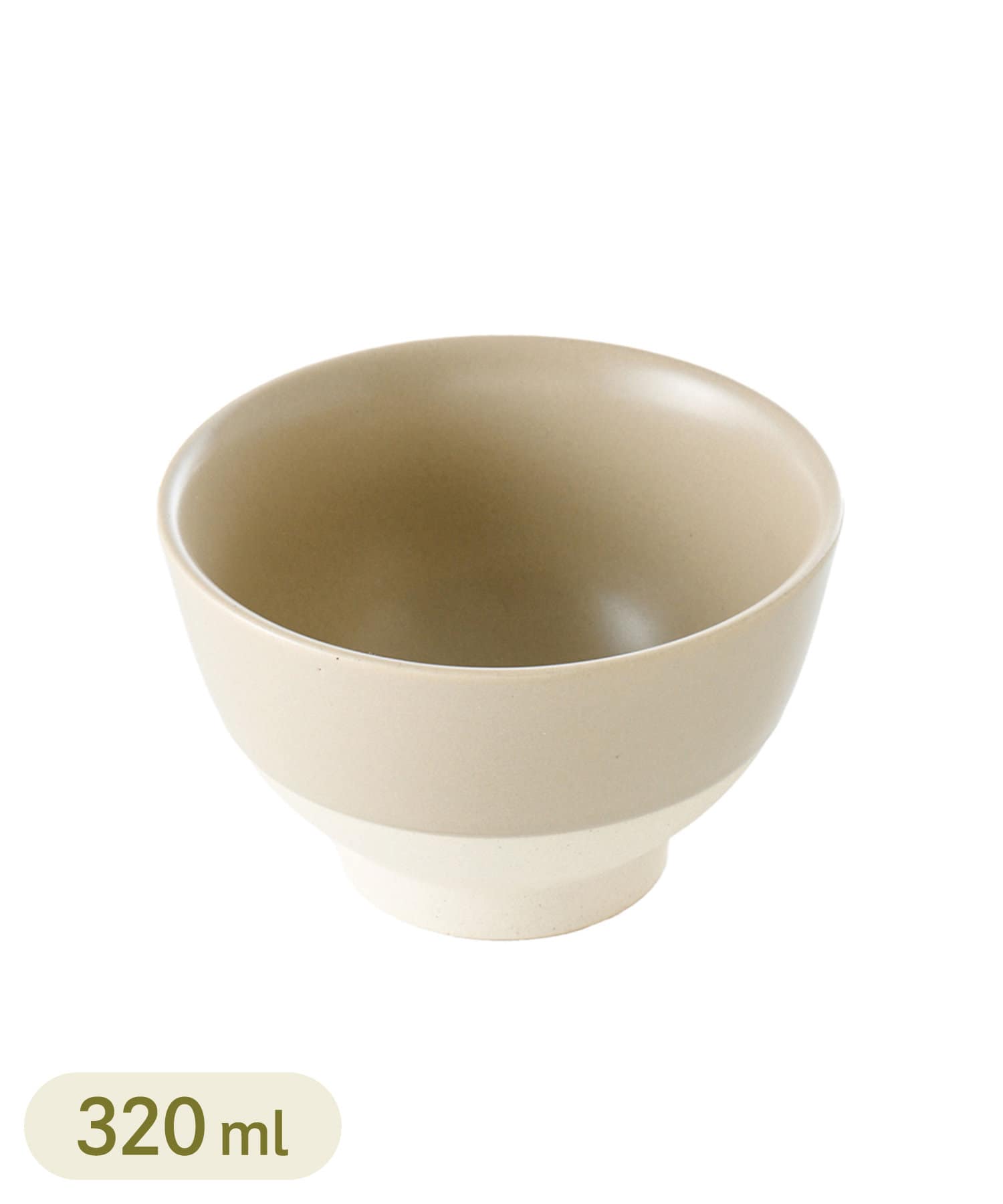 3COINS(スリーコインズ) ライフスタイル 茶碗：320ml グレー