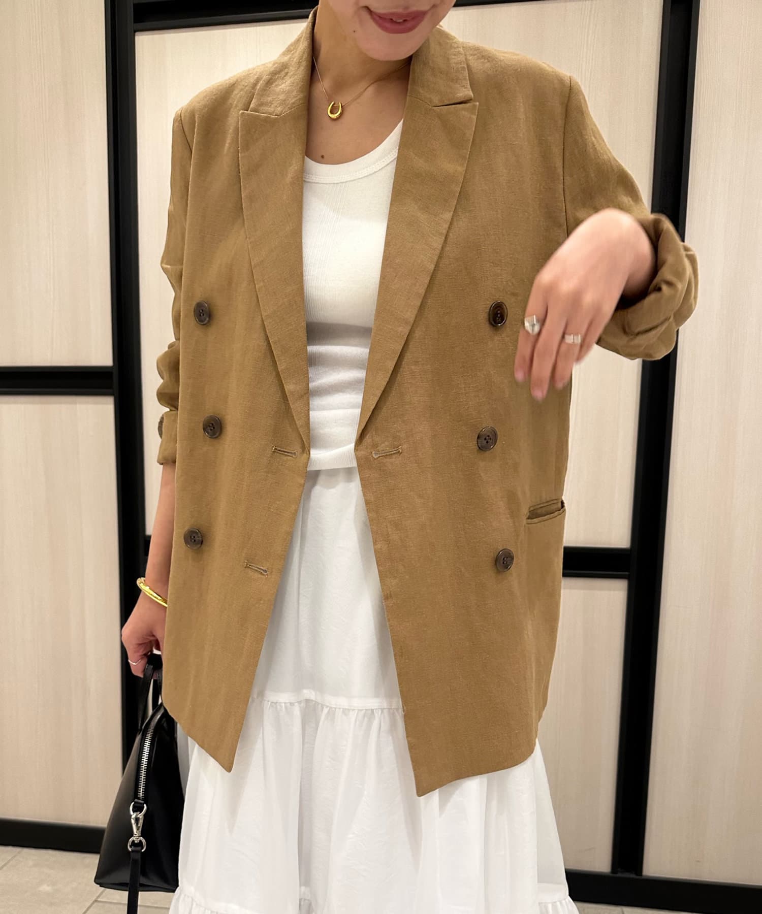 LOUNGEDRESS(ラウンジドレス) 【インフルエンサー＠ld_hrm別注カラー登場！】リネンピークドラペルジャケット