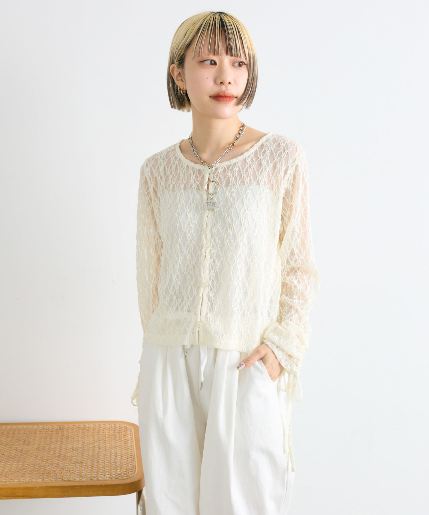 ドロストレースカーディガン | w closet(ダブルクローゼット