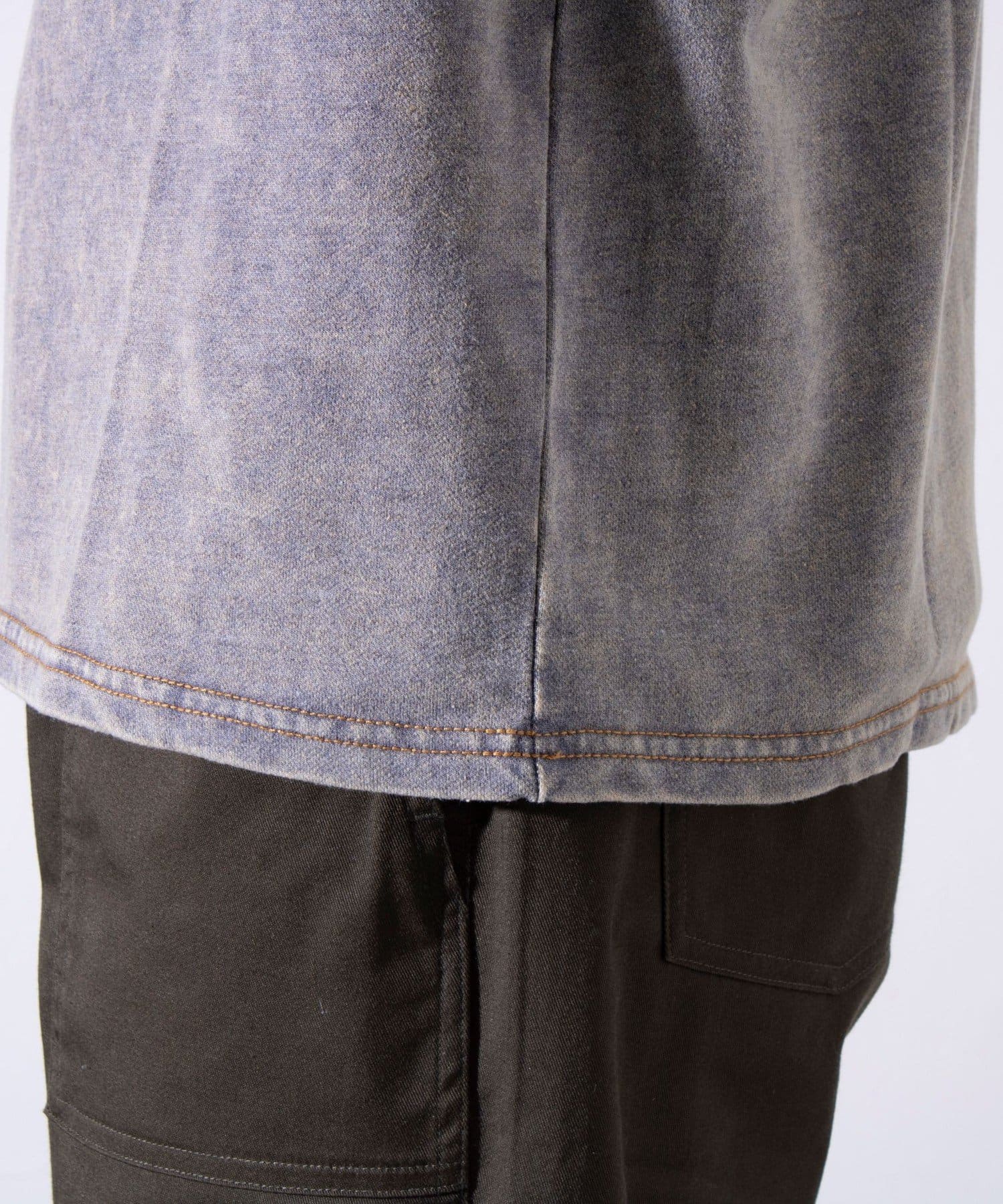 FREDY & GLOSTER(フレディ アンド グロスター) 【GLOSTER】ステッチ配色 デニムクルーネックロンT ロングスリーブTシャツ