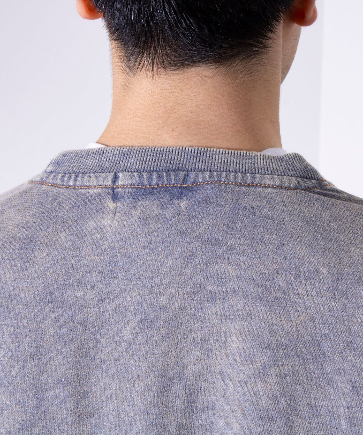 FREDY & GLOSTER(フレディ アンド グロスター) 【GLOSTER】ステッチ配色 デニムクルーネックロンT ロングスリーブTシャツ