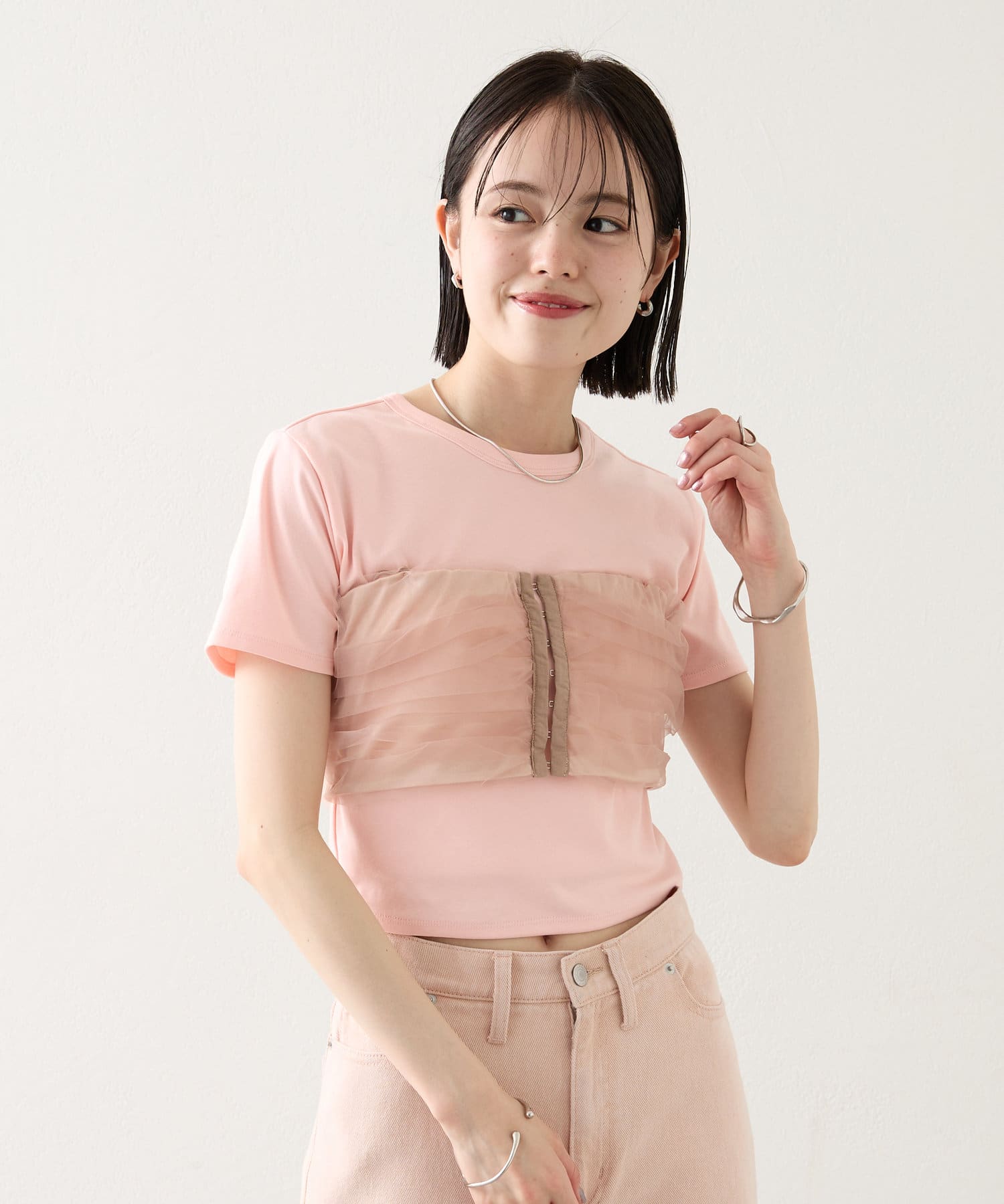 hholic チュールビスチェ AZUL BY MOUSSY | デザインチュールビスチェ (タンクトップ ) |SHEL