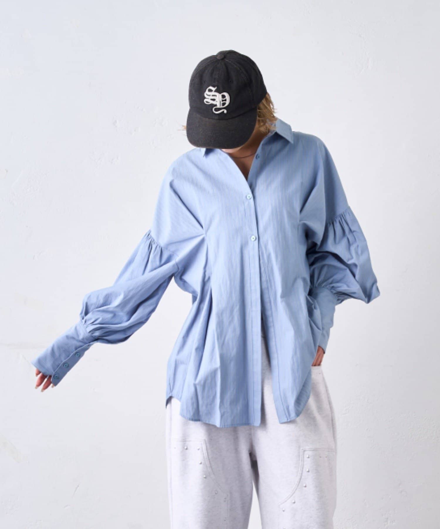 「WHO'S WHO gallery」 「Six M」長袖シャツ FREE ネイビー レディース Six M/シックスエム】デザインシャツ | WHO'S WHO gallery