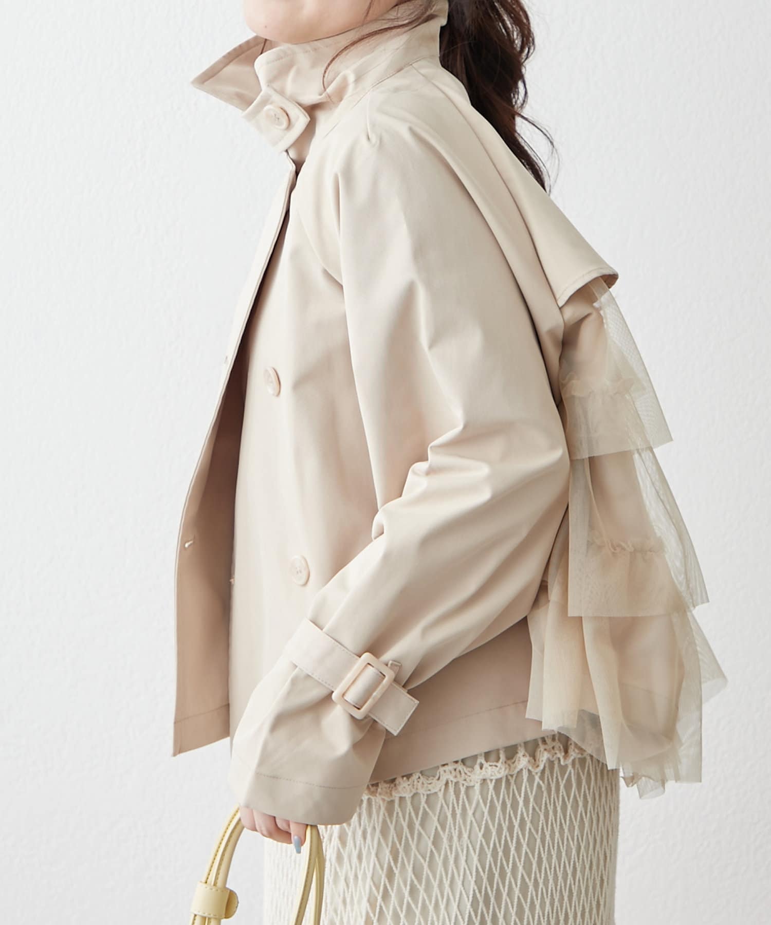 OLIVE BACK FRILL JACKET