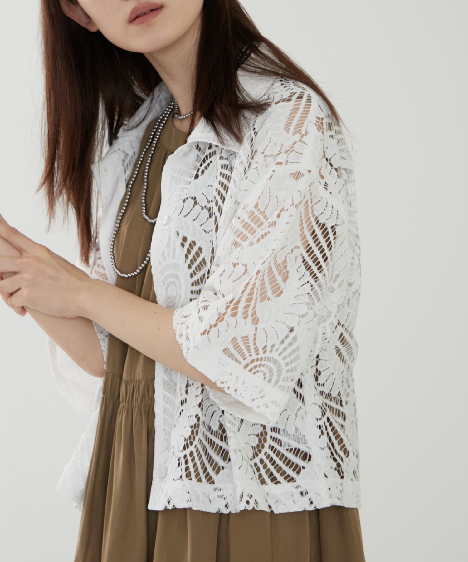 United Tokyo ショート丈レースシャツ United Tokyo ショート丈レースシャツ