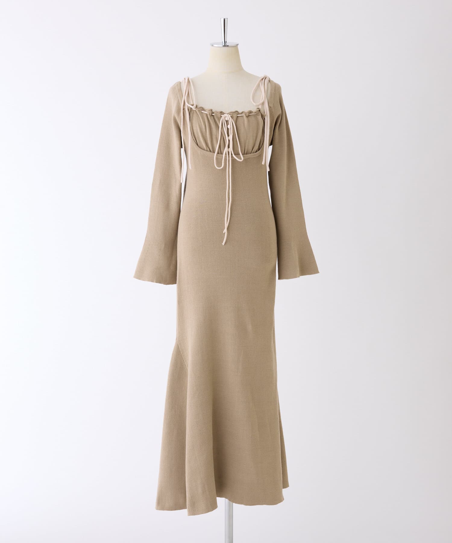 one after another NICE CLAUP(ワンアフターアナザー ナイスクラップ) 【推し活collection】肩リボン配色ワンピース